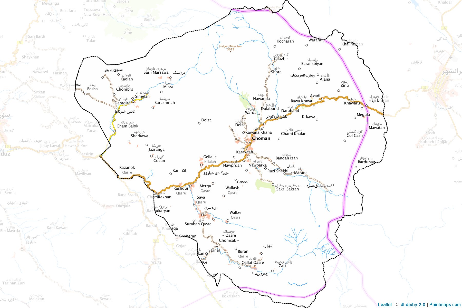 Choman (Erbil ili) Haritası Örnekleri-1