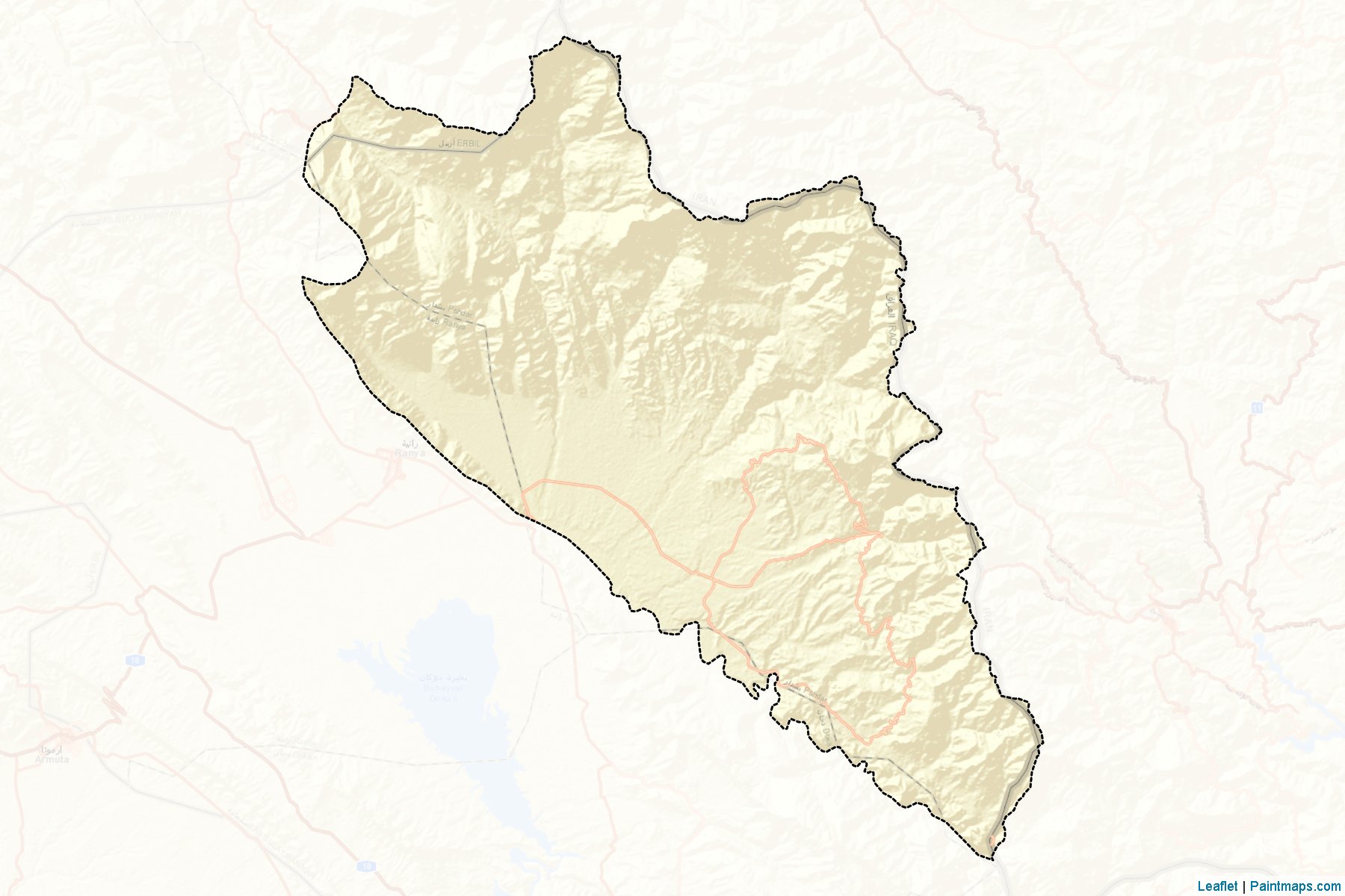 Muestras de recorte de mapas Pshdar (As-Sulaymaniyah)-2