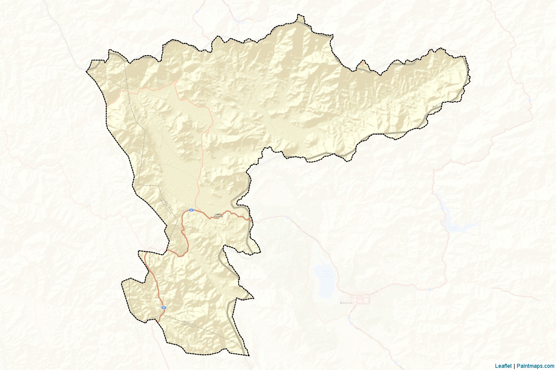 Muestras de recorte de mapas Penjwin (As-Sulaymaniyah)-2