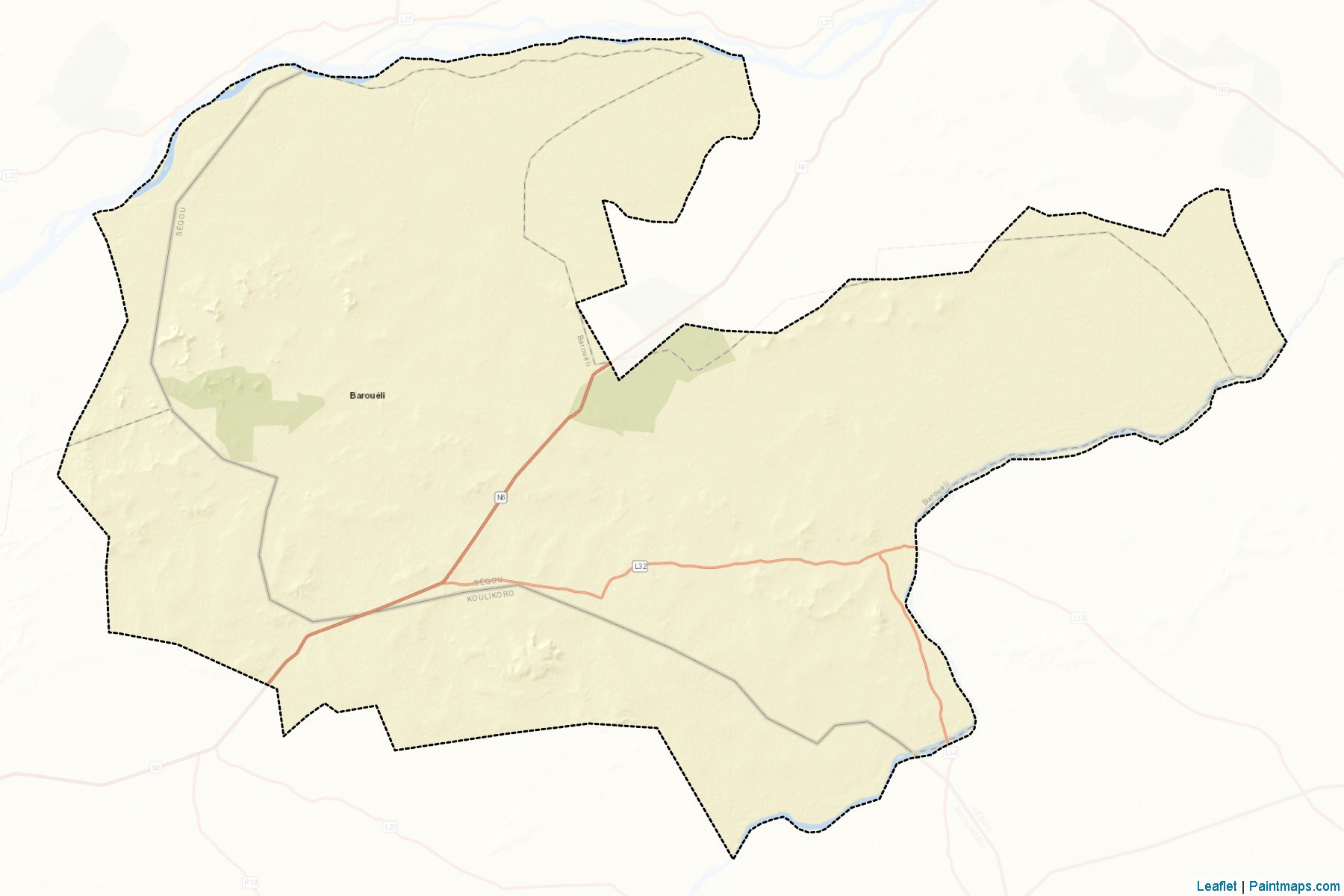 Muestras de recorte de mapas Baroueli (Ségou)-2