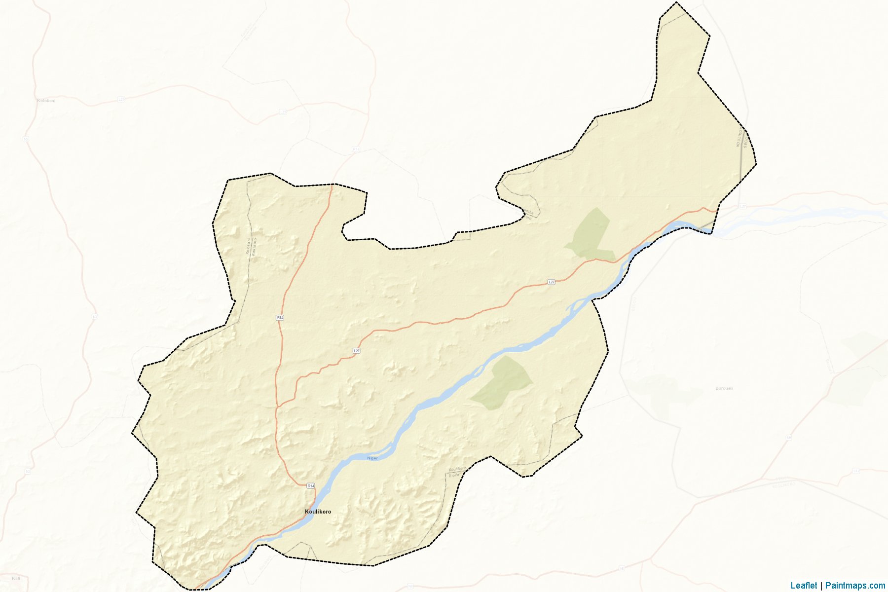 Muestras de recorte de mapas Koulikoro (Koulikoro)-2