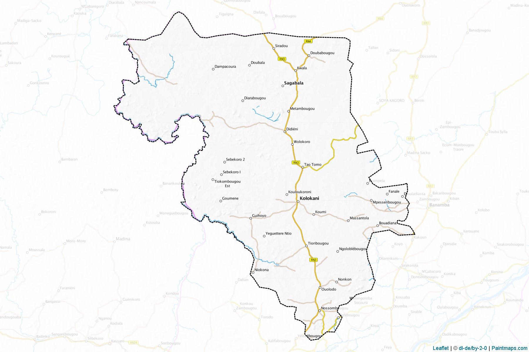 Muestras de recorte de mapas Kolokani (Koulikoro)-1