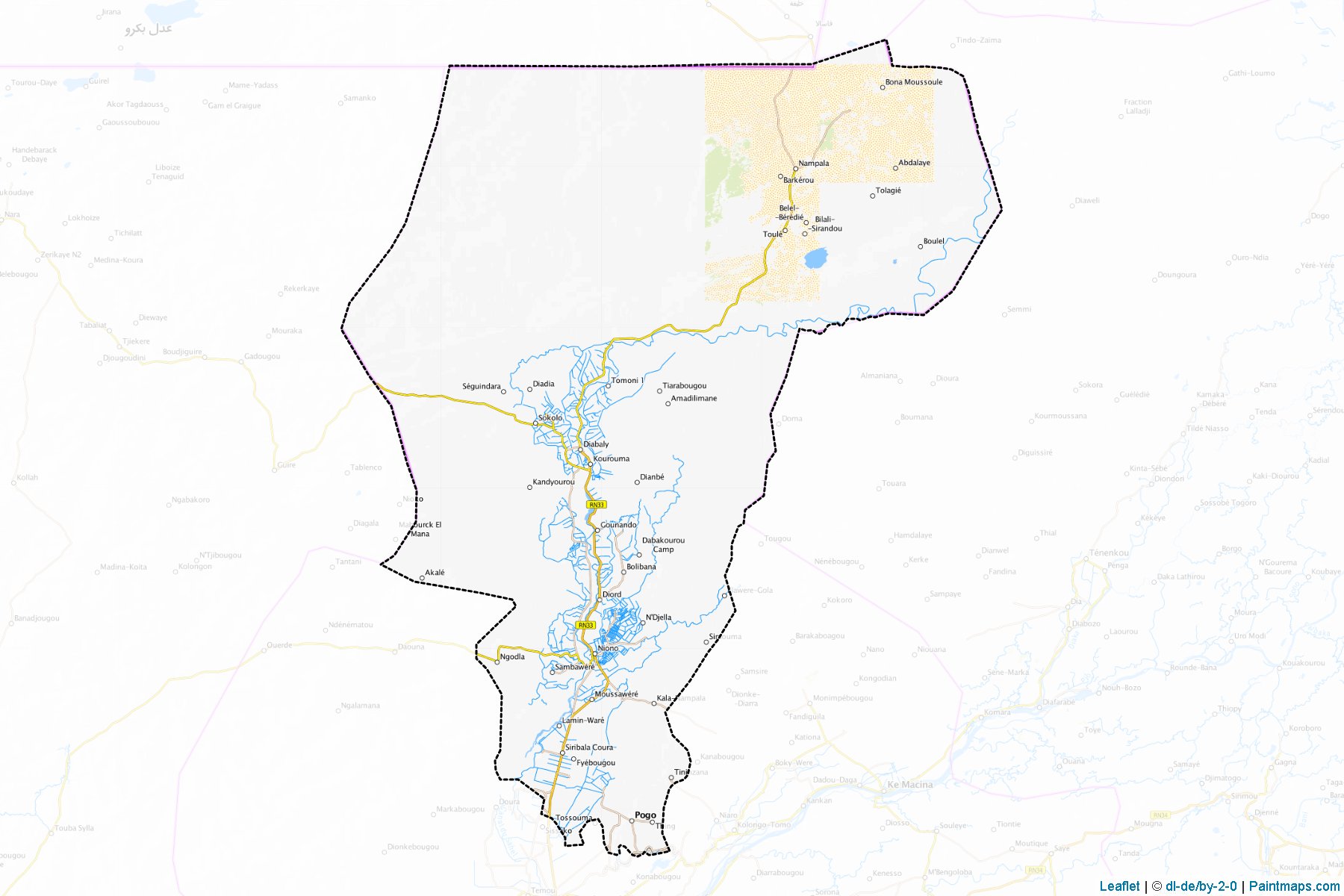 Muestras de recorte de mapas Niono (Ségou)-1