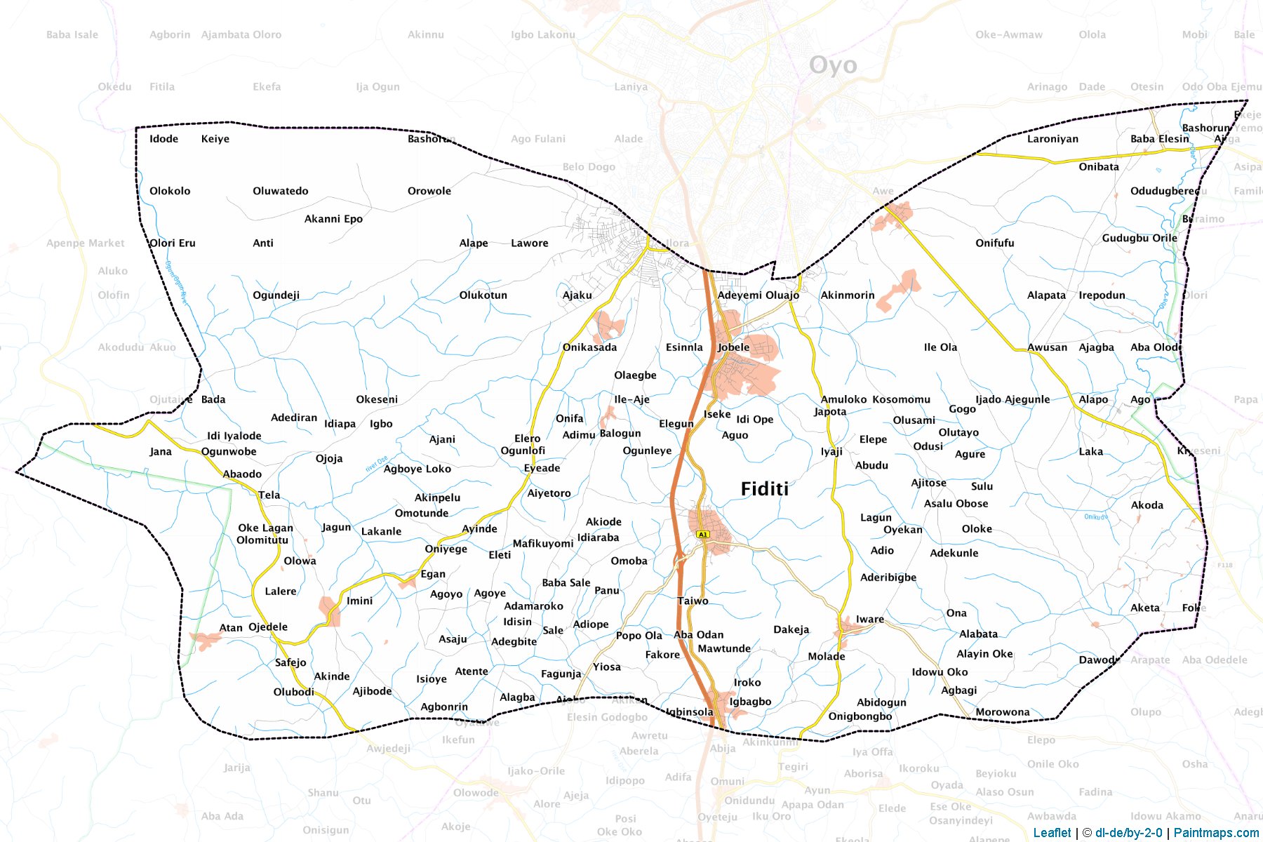 Muestras de recorte de mapas Afijio (Oyo)-1