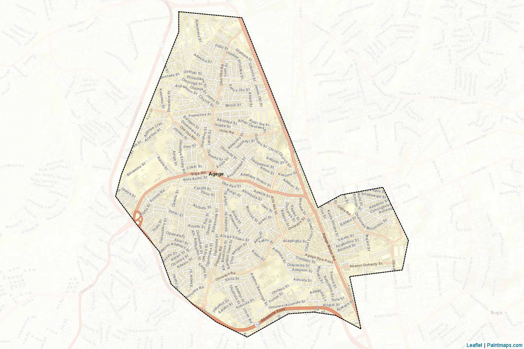 Muestras de recorte de mapas Agege (Lagos)-2