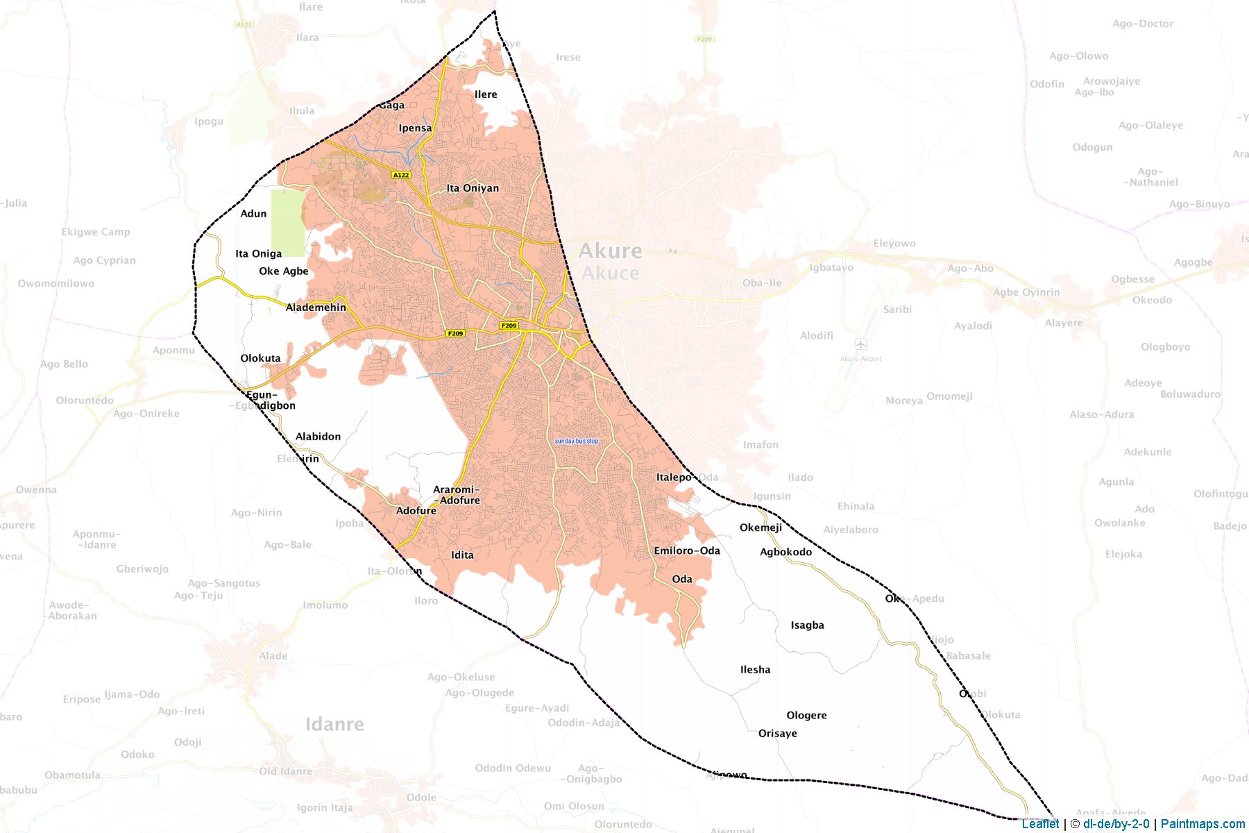 Muestras de recorte de mapas Akure South (Ondo)-1