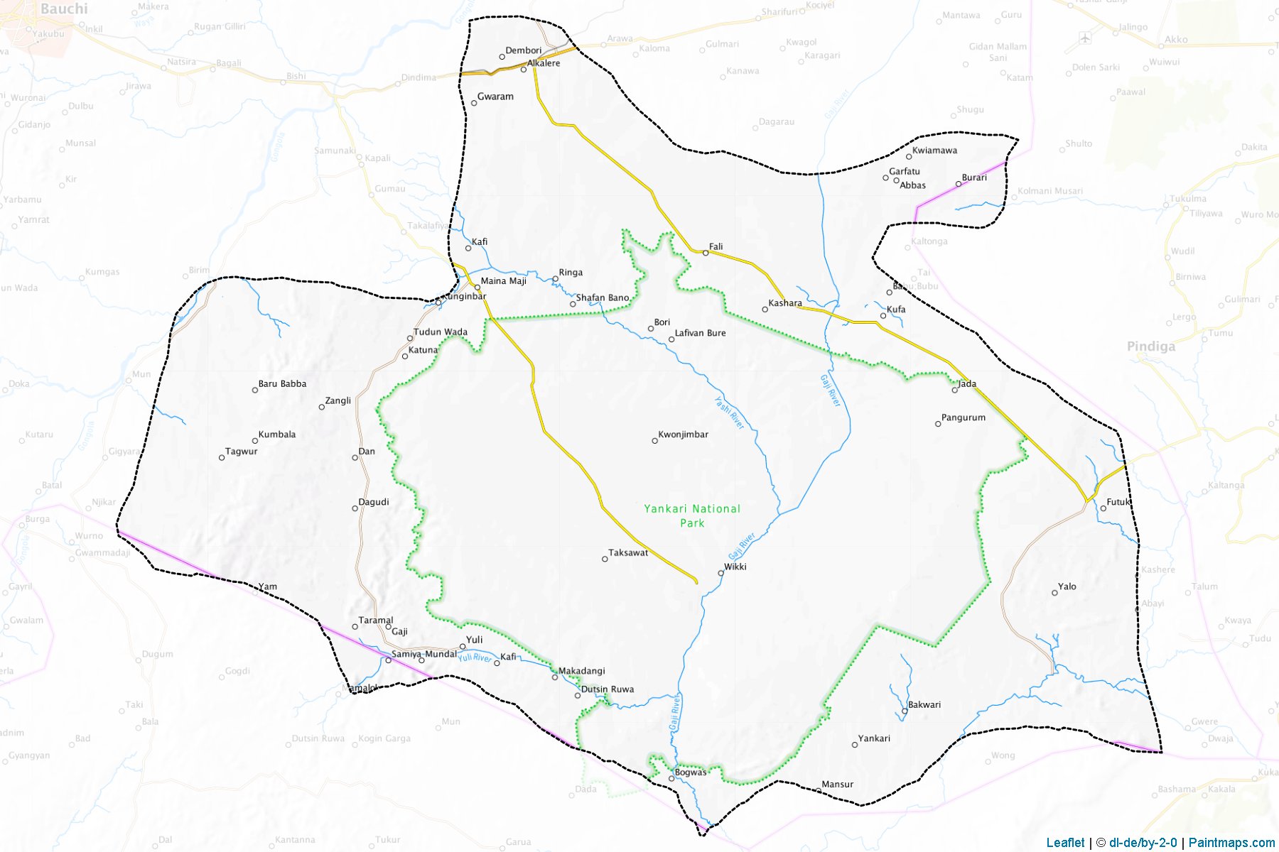 Muestras de recorte de mapas Alkaleri (Bauchi)-1