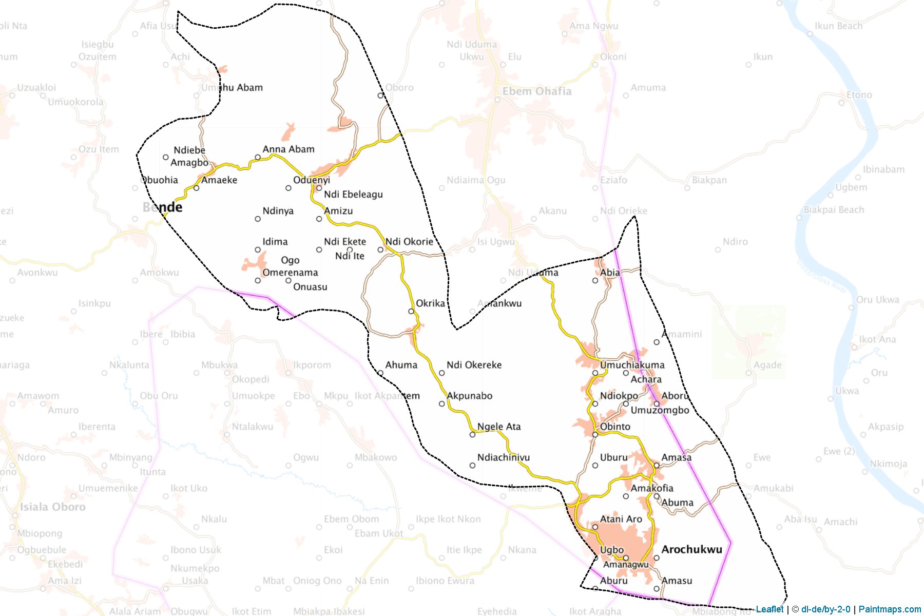 Muestras de recorte de mapas Arochukwu (Abia)-1