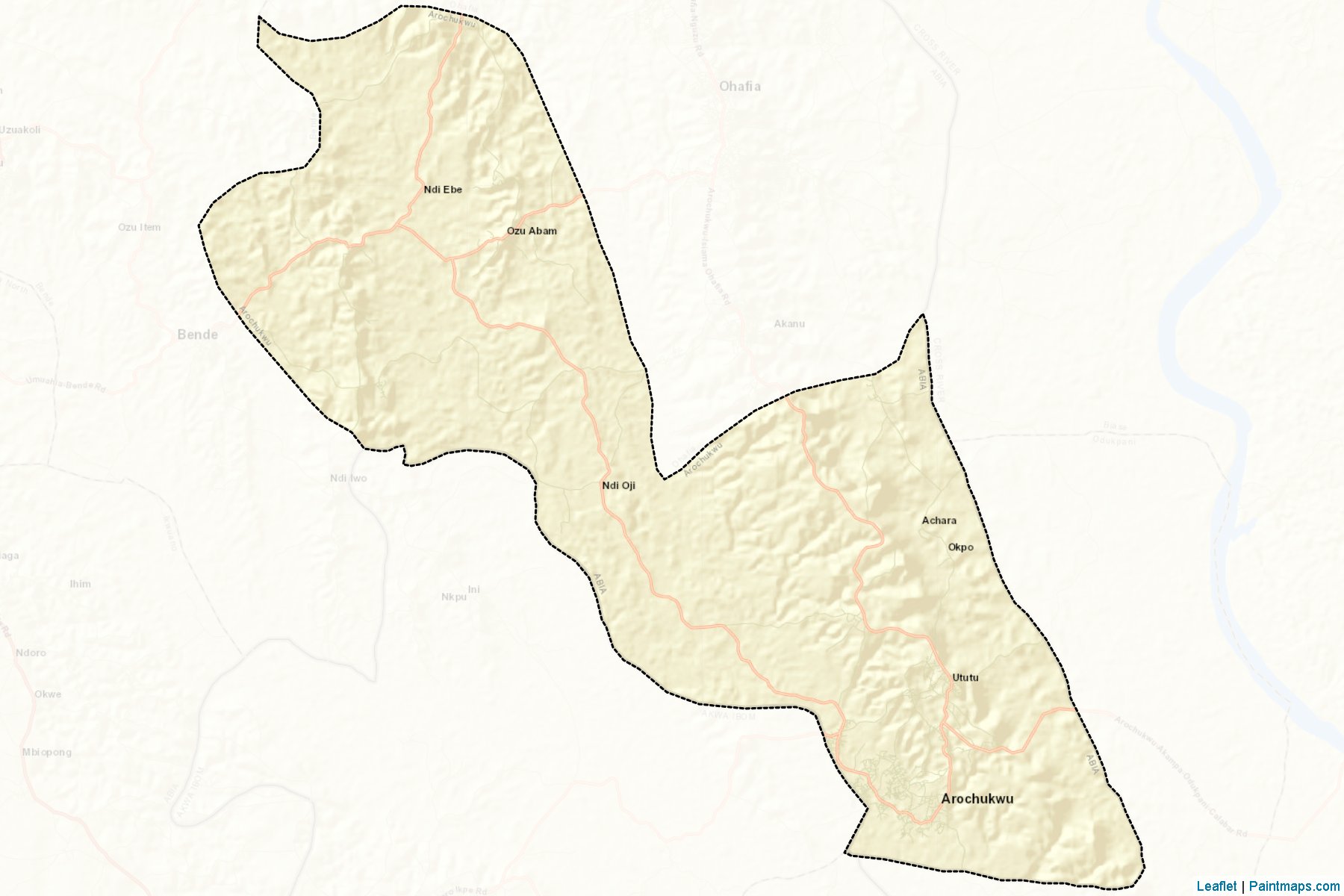 Muestras de recorte de mapas Arochukwu (Abia)-2