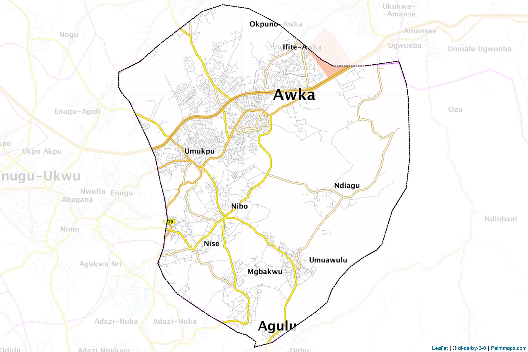 Muestras de recorte de mapas Awka South (Anambra)-1