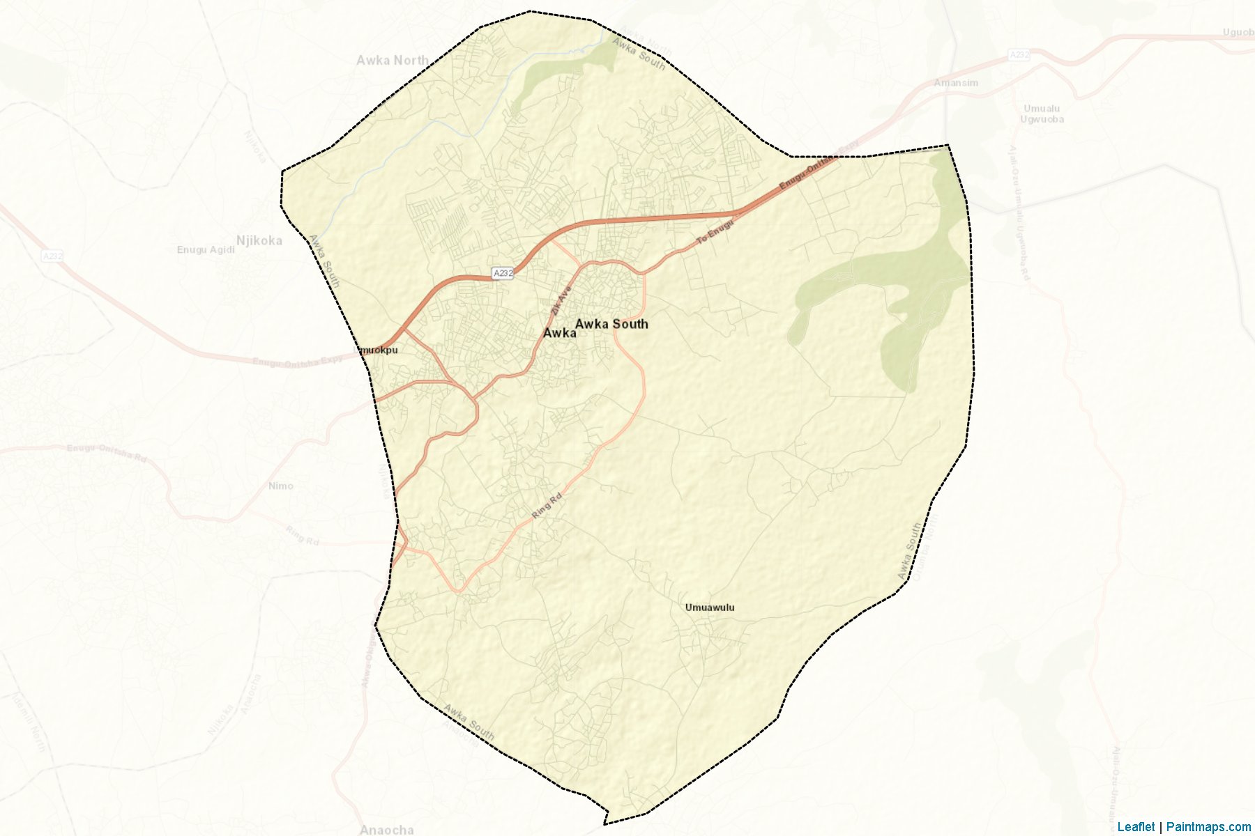 Muestras de recorte de mapas Awka South (Anambra)-2