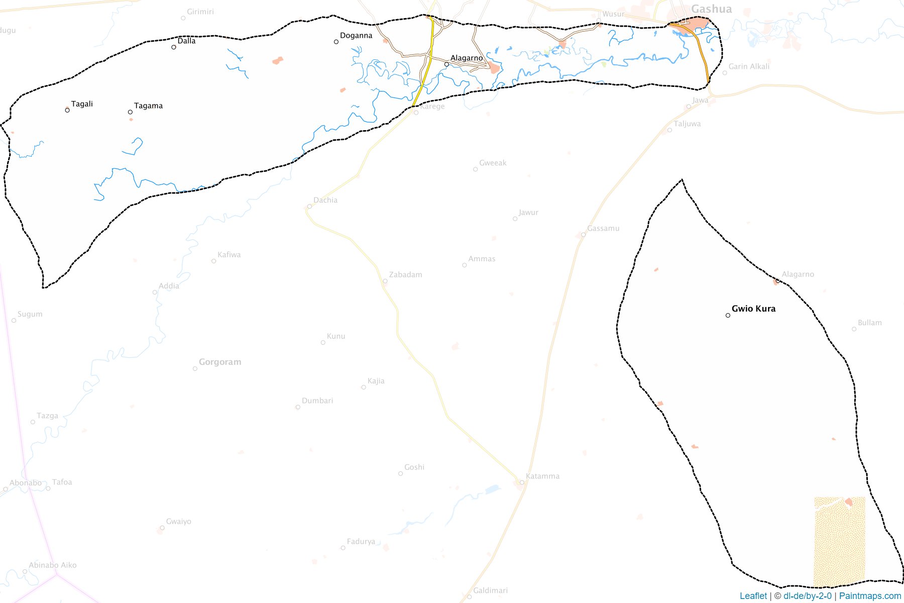 Muestras de recorte de mapas Bade (Yobe)-1