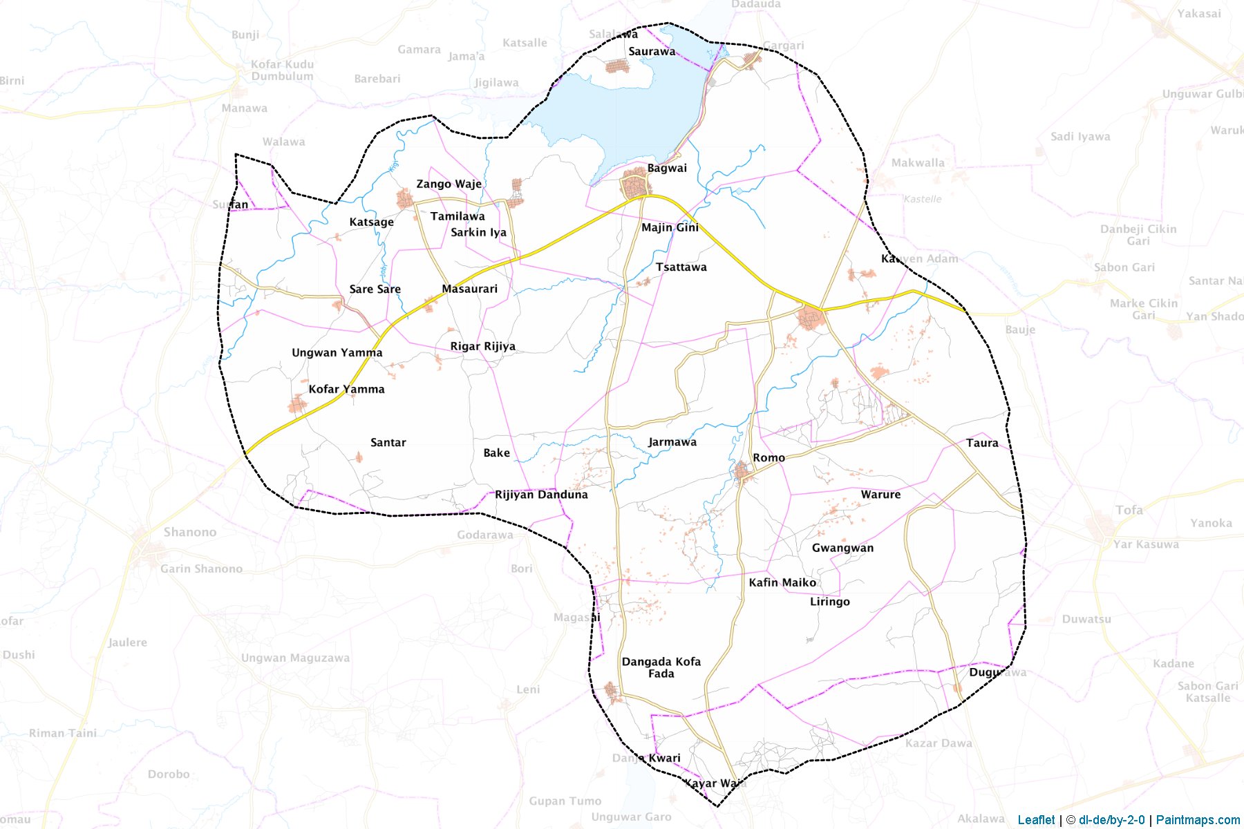 Muestras de recorte de mapas Bagwai (Kano)-1