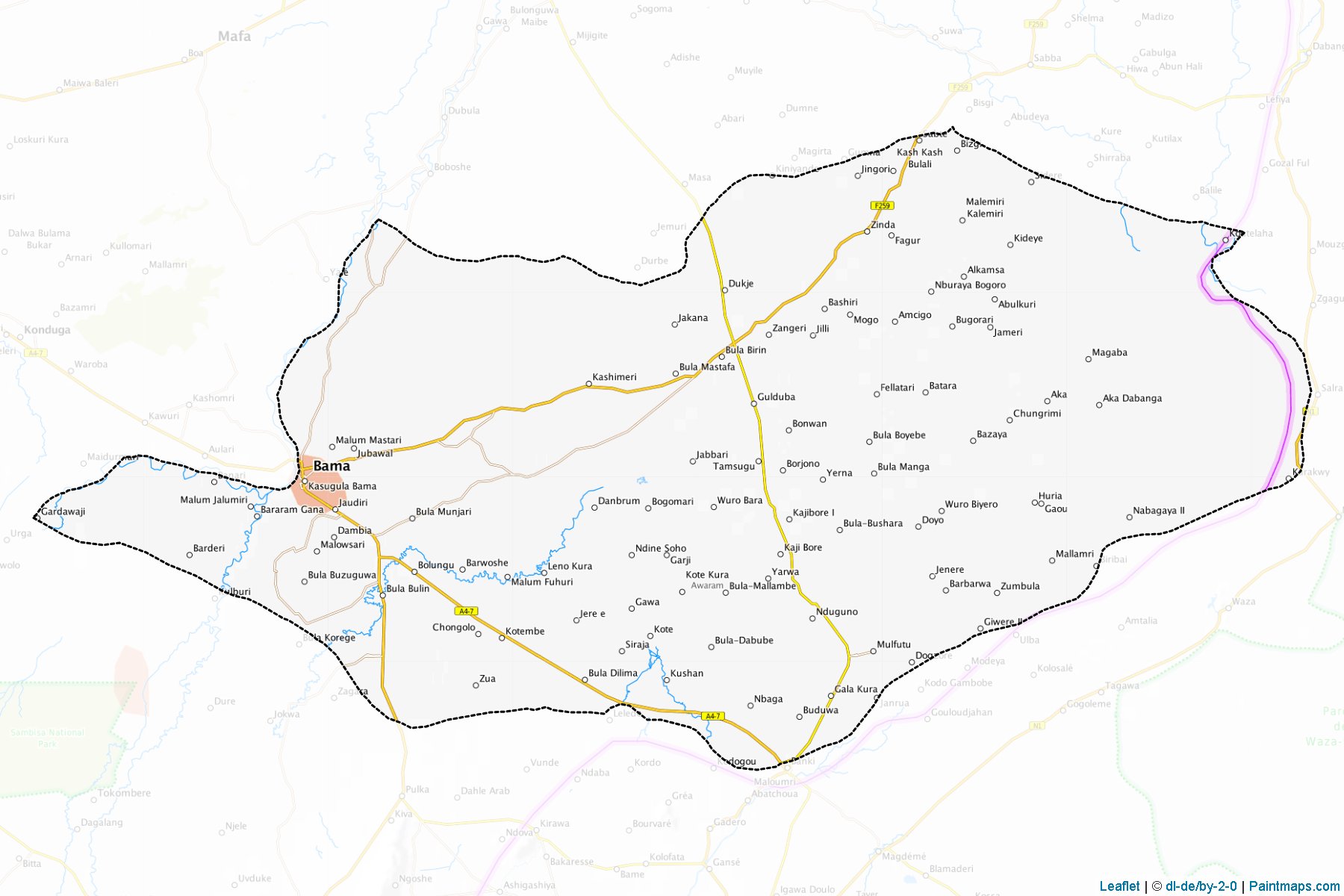 Muestras de recorte de mapas Bama (Borno)-1