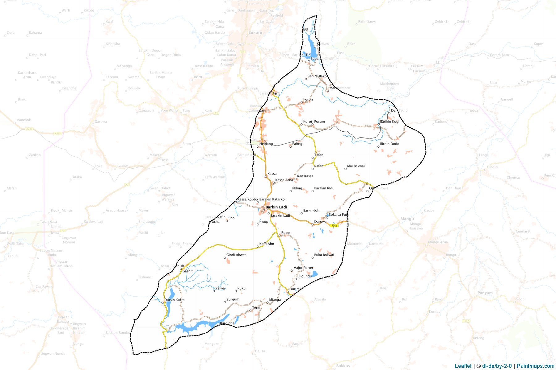 Muestras de recorte de mapas Barikin Ladi (Plateau)-1