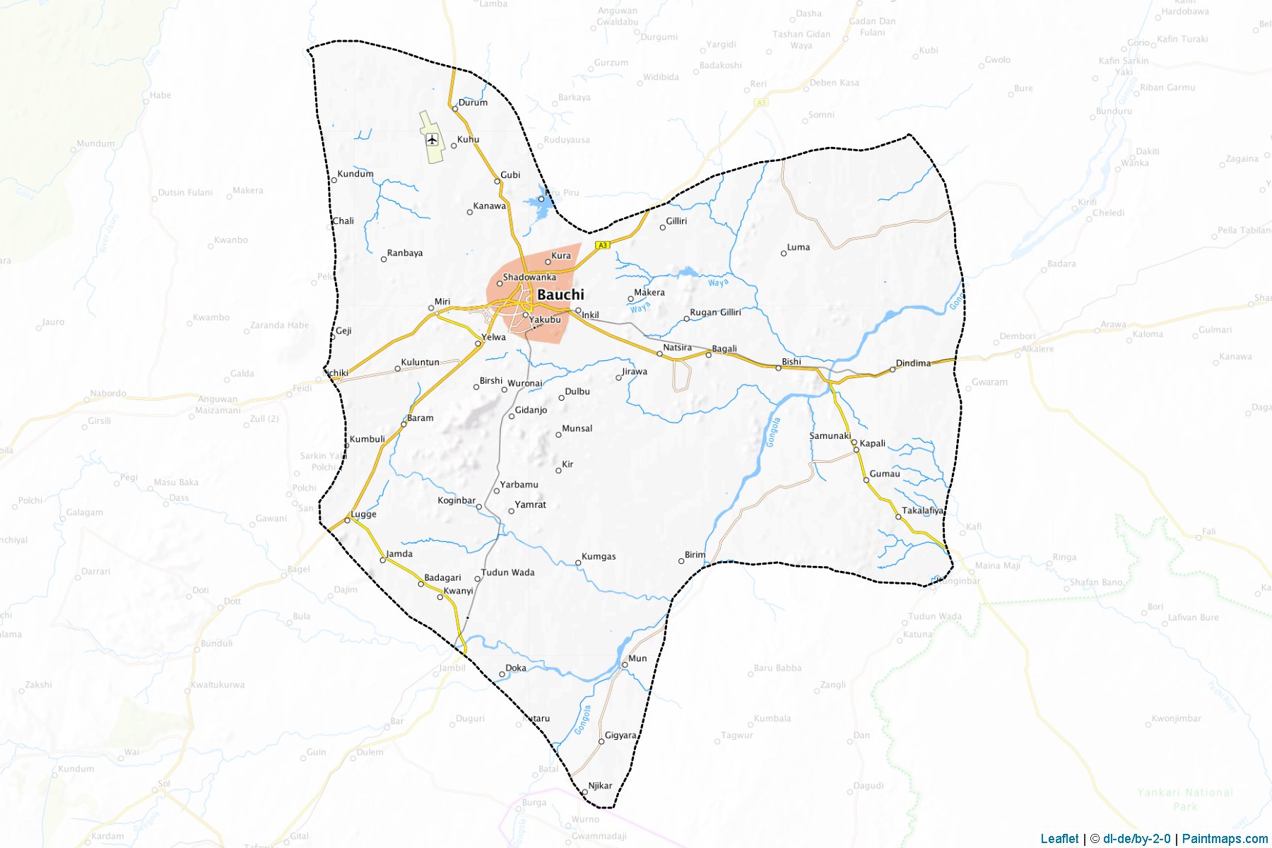 Make printable Bauchi maps with border masking (cropping) using leaflet ...