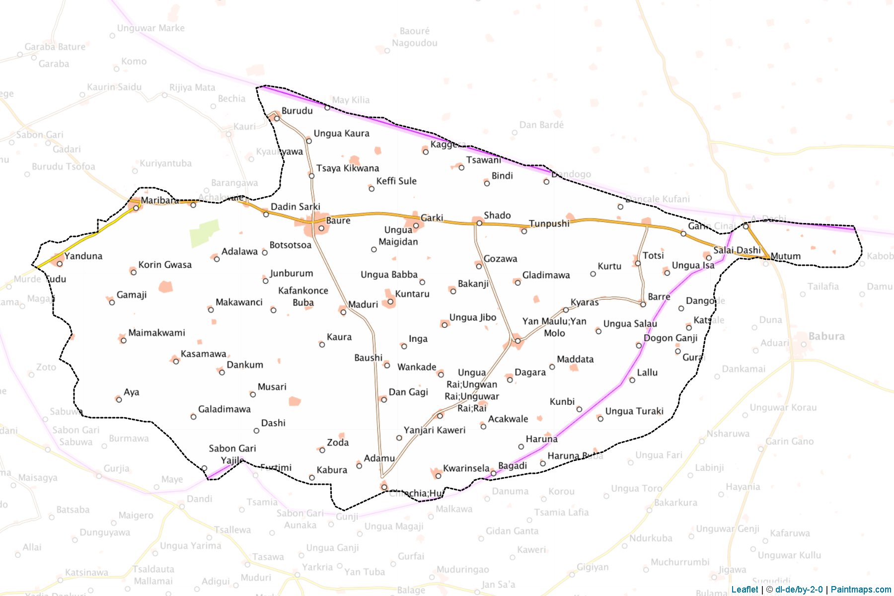 Muestras de recorte de mapas Baure (Katsina)-1