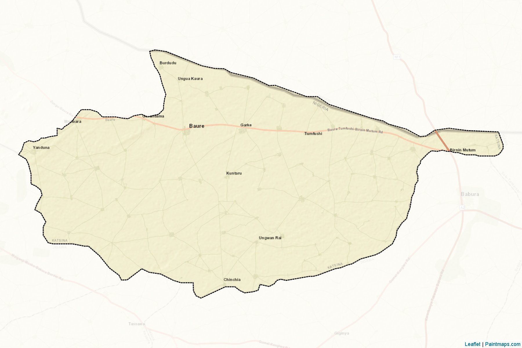 Muestras de recorte de mapas Baure (Katsina)-2