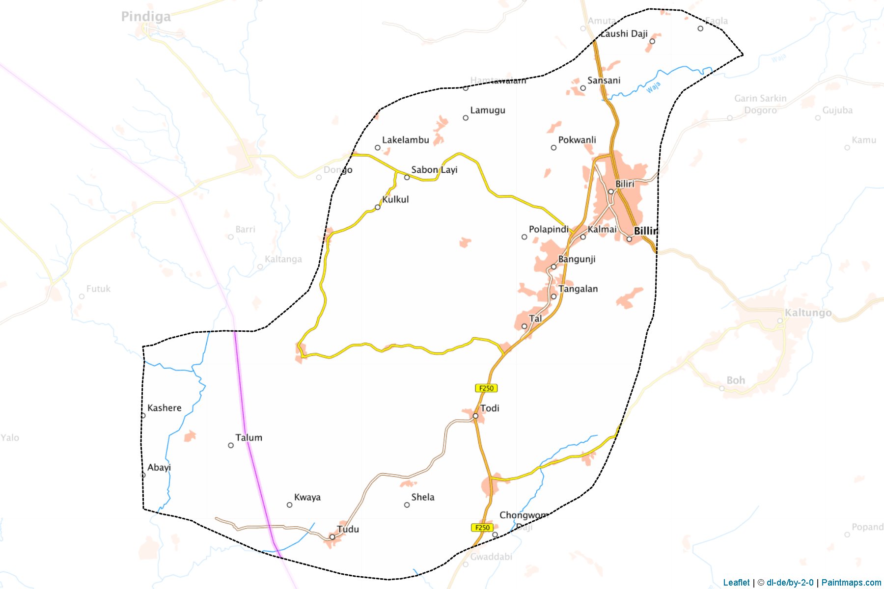 Muestras de recorte de mapas Billiri (Gombe)-1