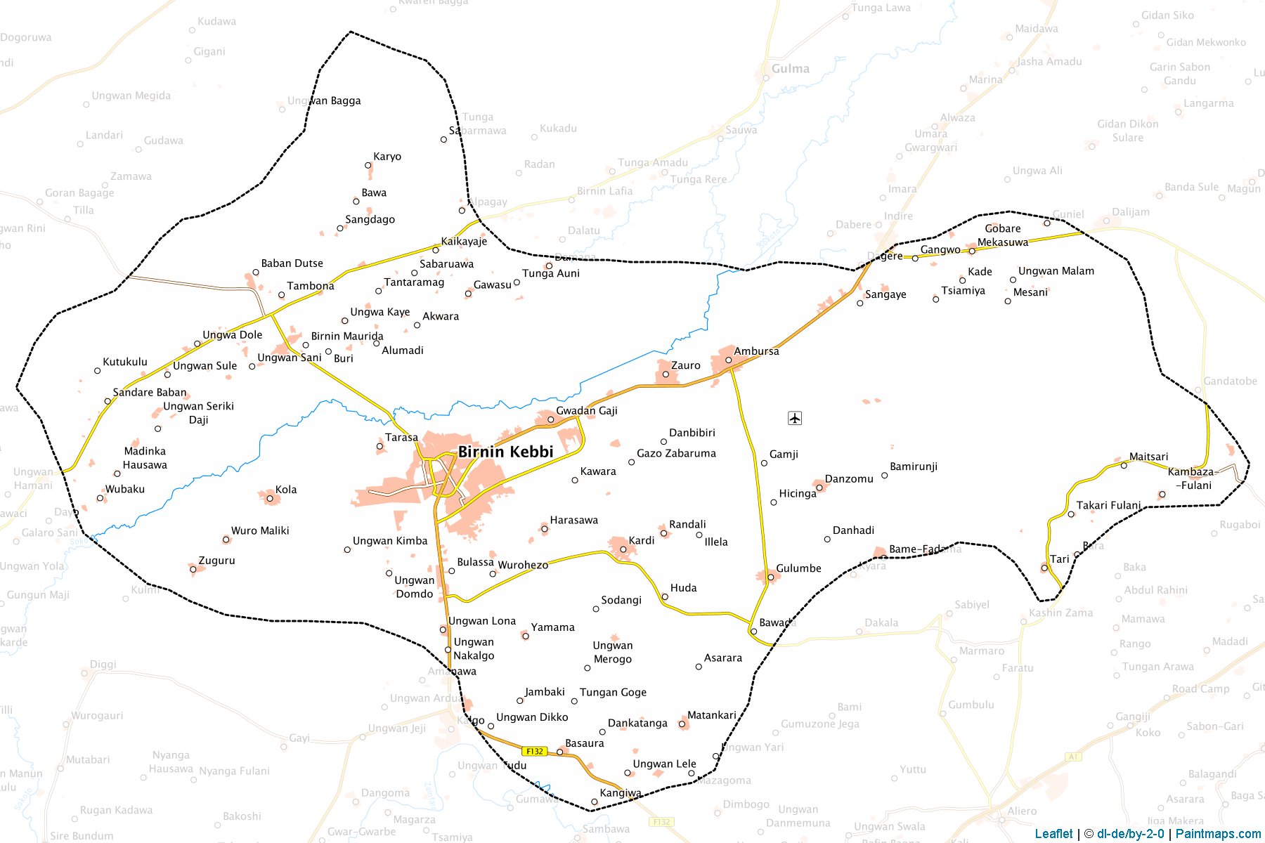 Muestras de recorte de mapas Birnin Kebbi (Kebbi)-1