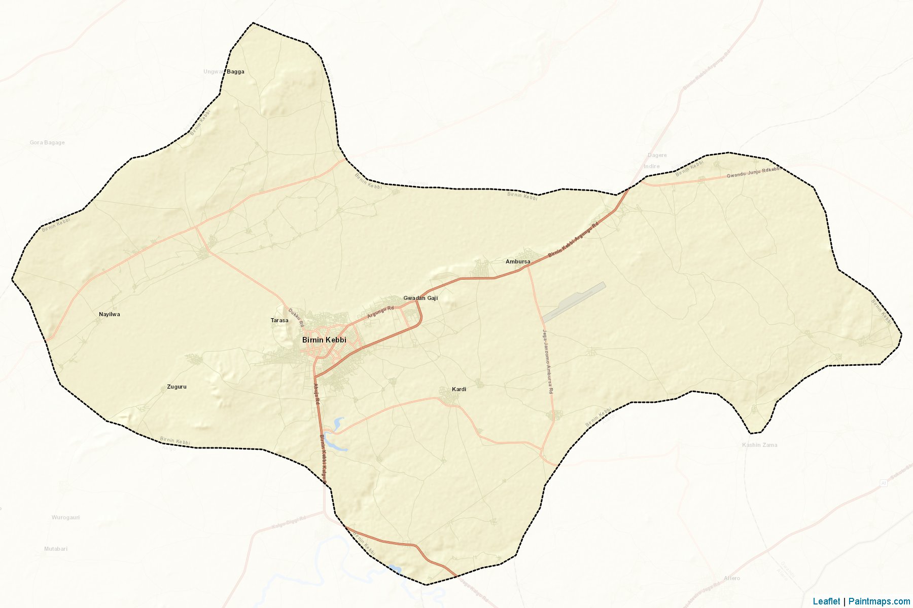 Muestras de recorte de mapas Birnin Kebbi (Kebbi)-2