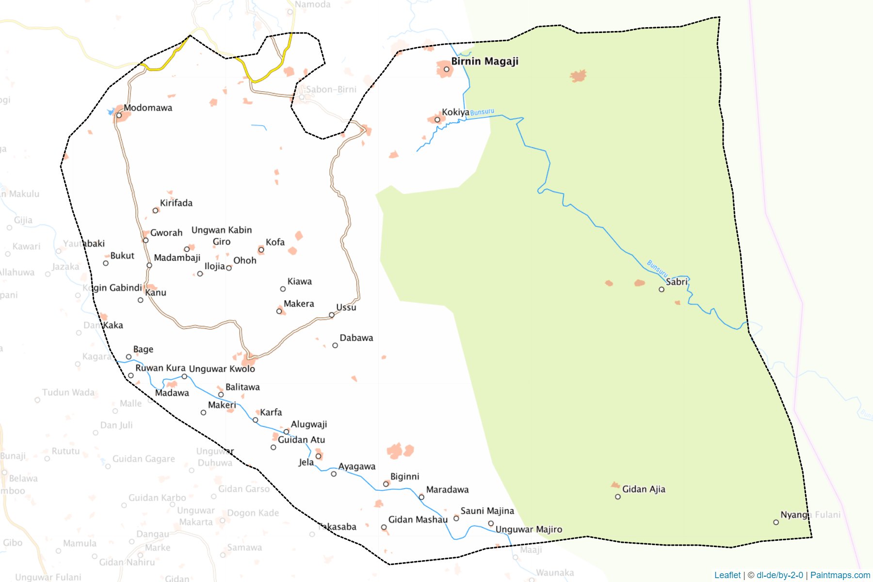 Muestras de recorte de mapas Birnin Magaji (Zamfara)-1