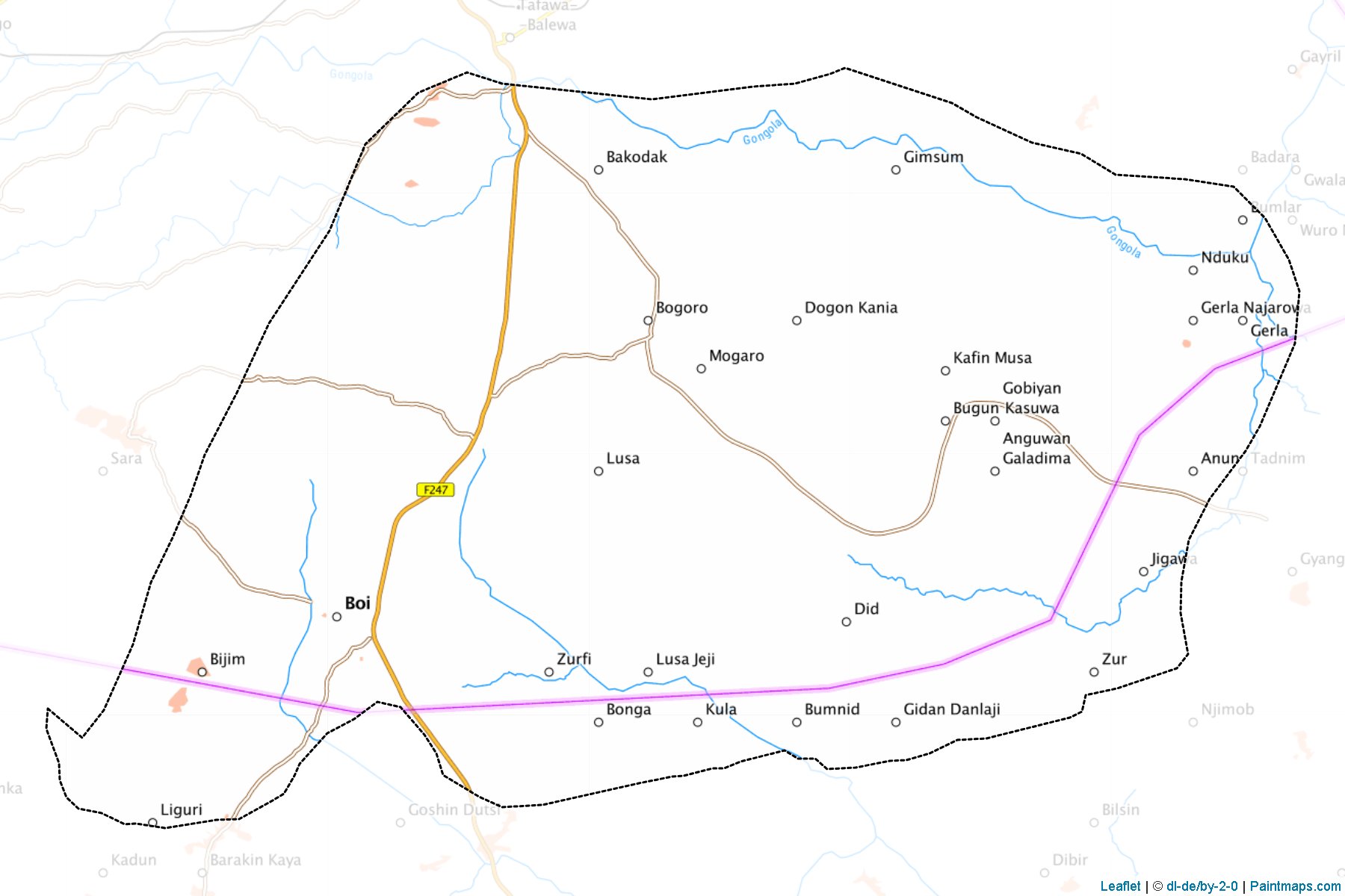 Muestras de recorte de mapas Bogoro (Bauchi)-1