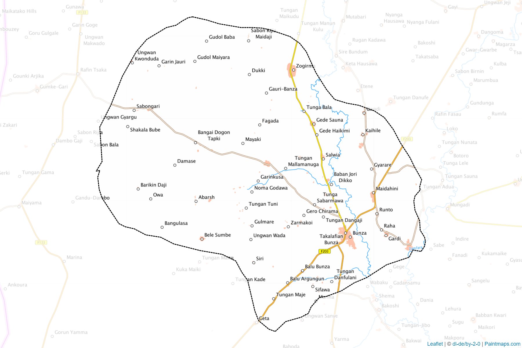 Muestras de recorte de mapas Bunza (Kebbi)-1