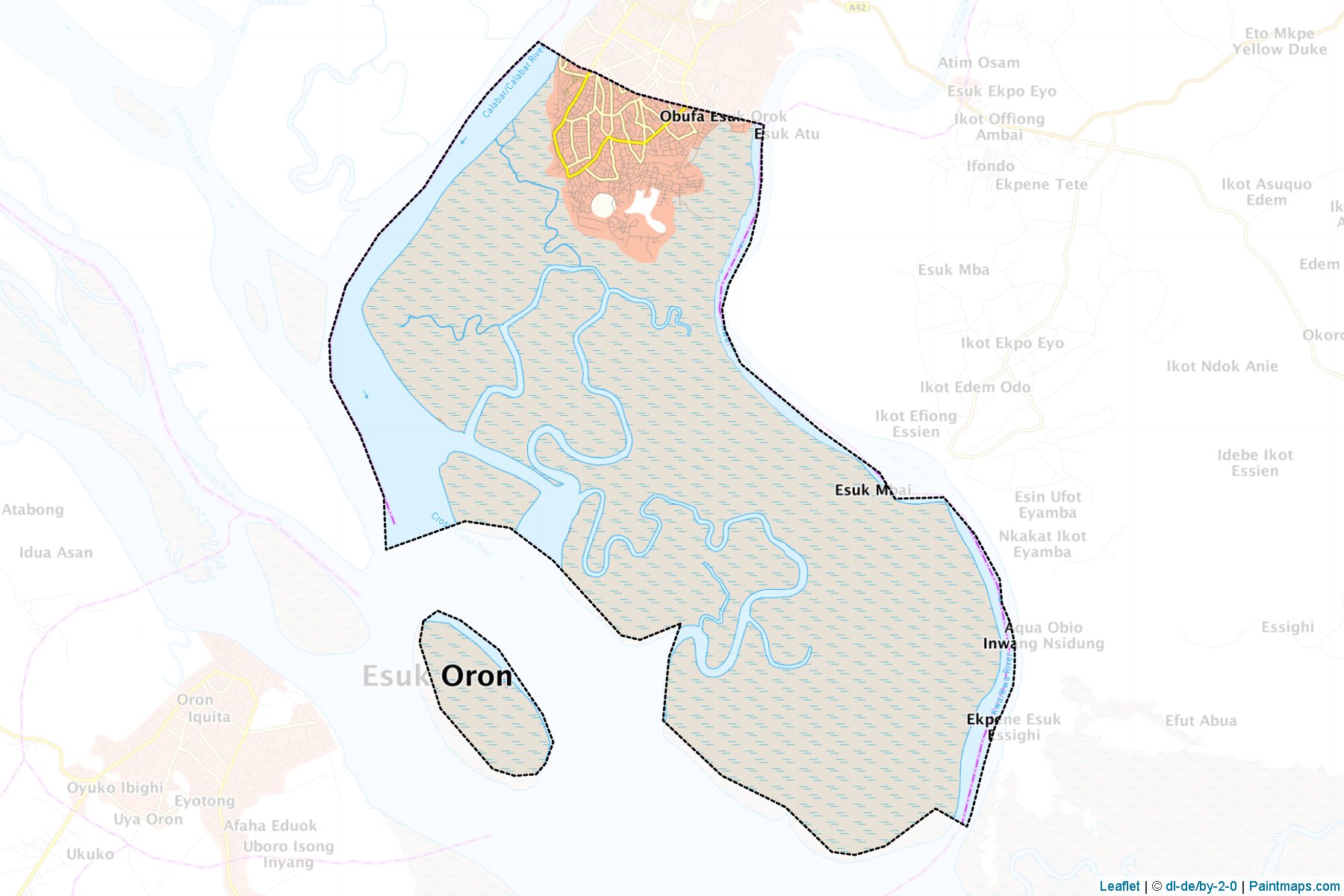 Muestras de recorte de mapas Calabar South (Cross River)-1