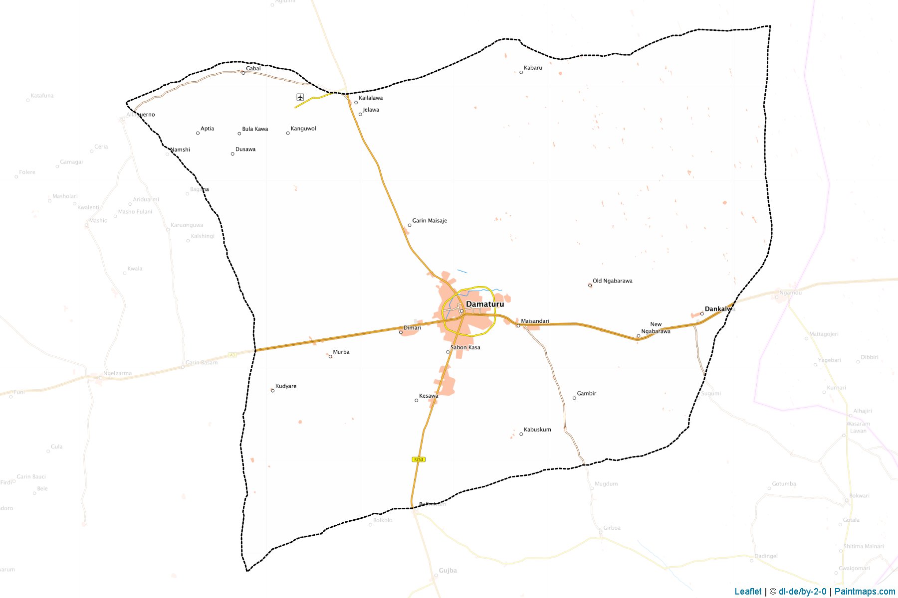 Muestras de recorte de mapas Damaturu (Yobe)-1