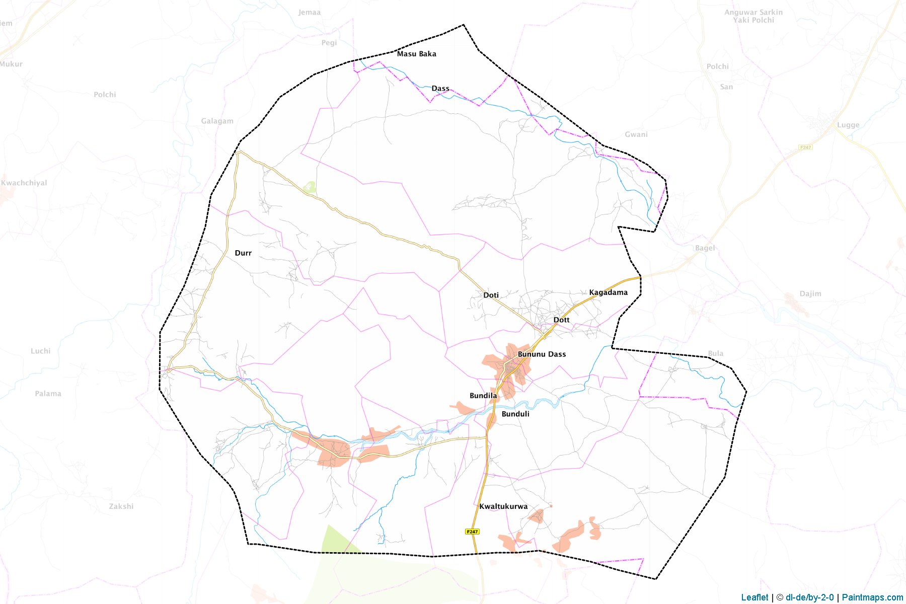 Muestras de recorte de mapas Dass (Bauchi)-1