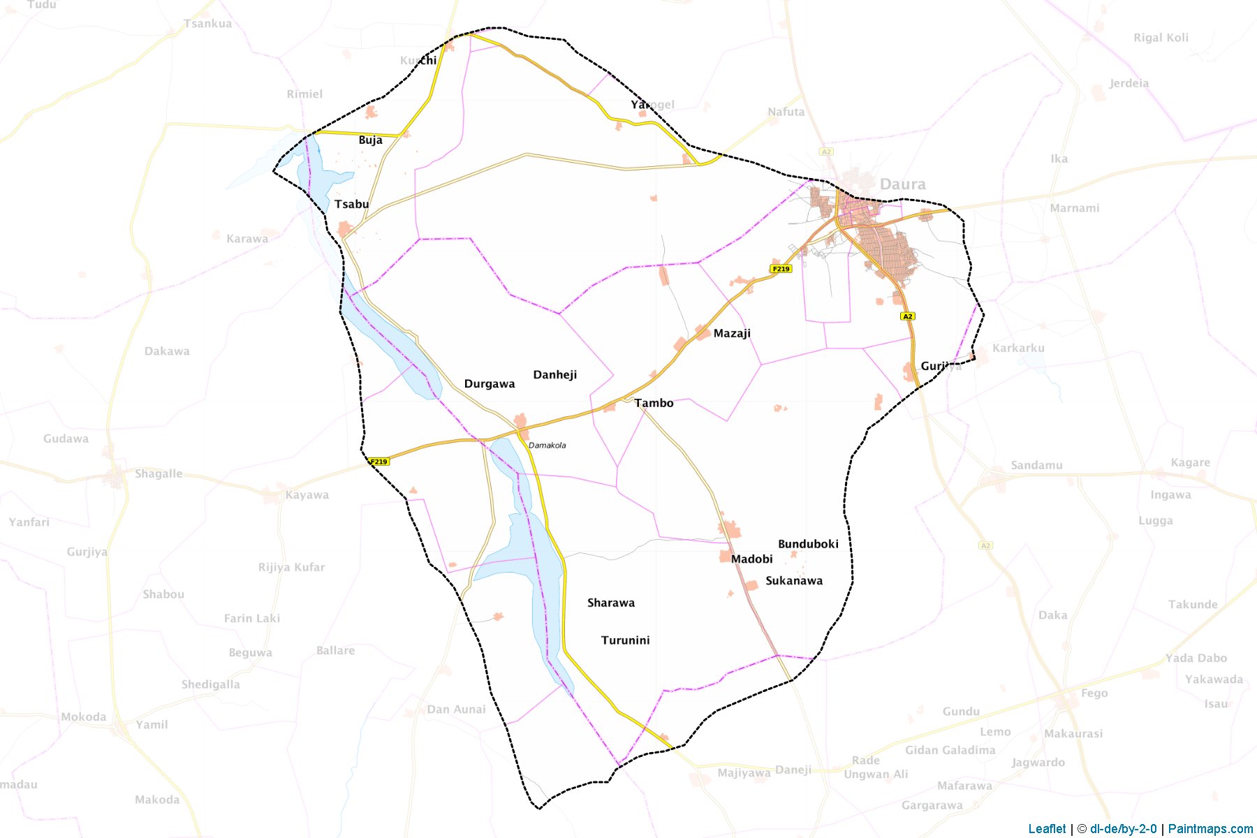 Muestras de recorte de mapas Daura (Katsina)-1