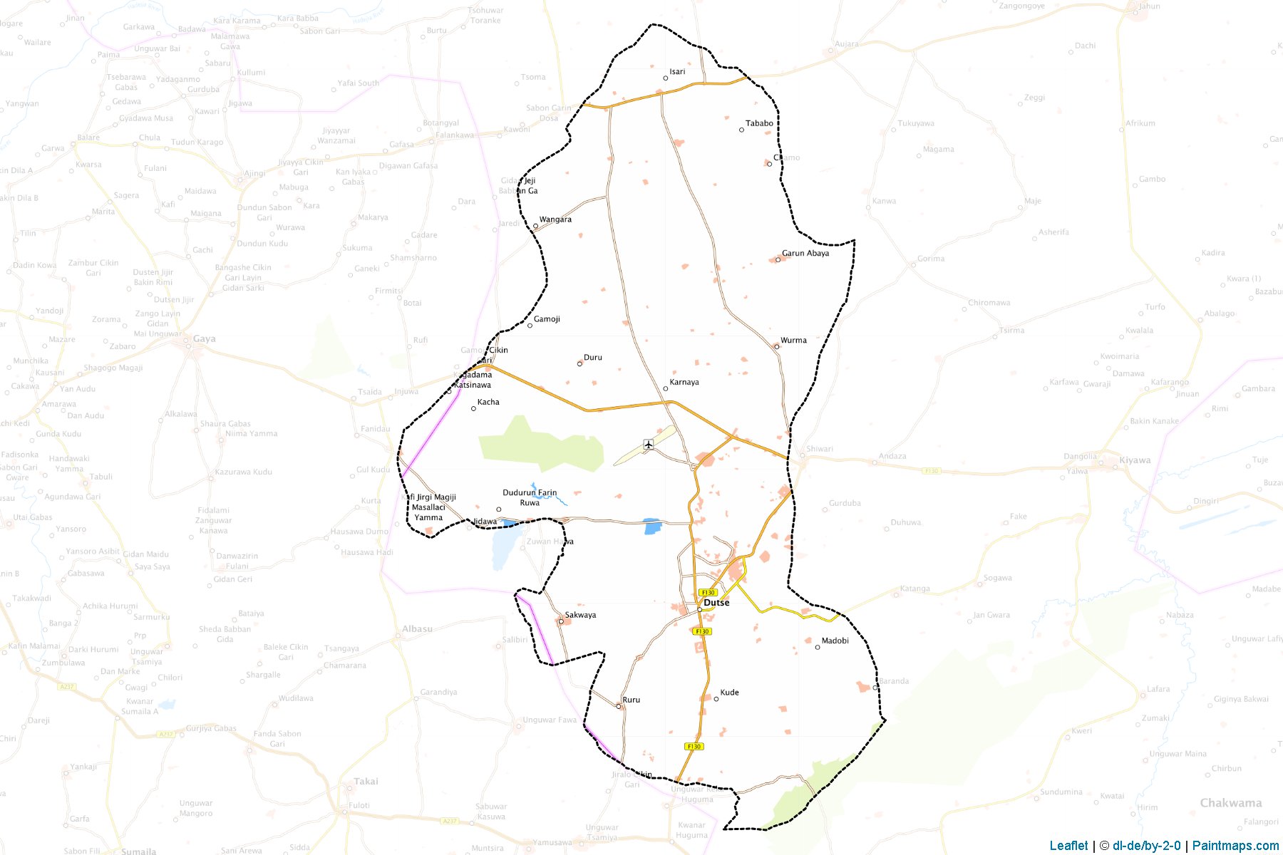 Muestras de recorte de mapas Dutse (Jigawa)-1