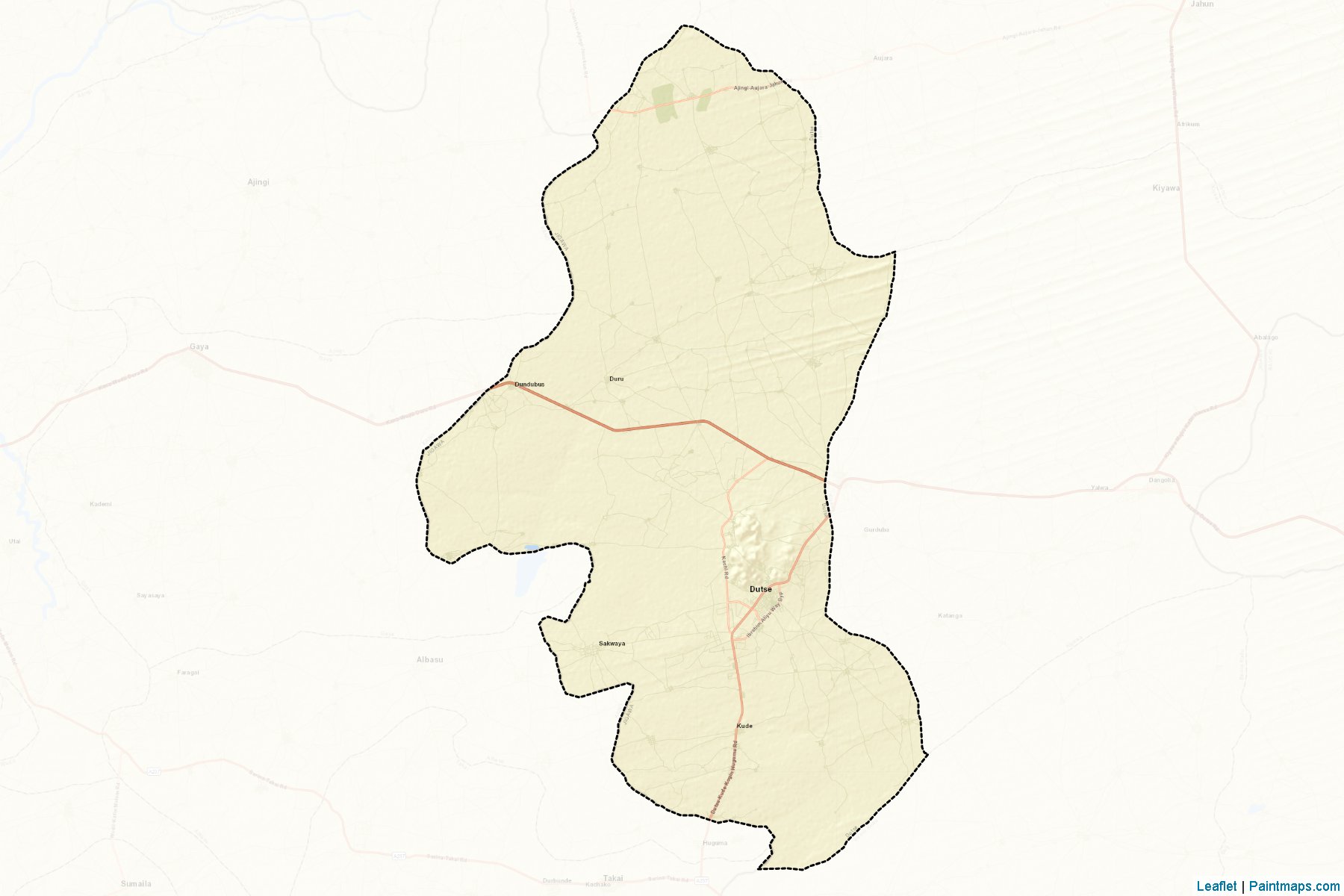 Muestras de recorte de mapas Dutse (Jigawa)-2