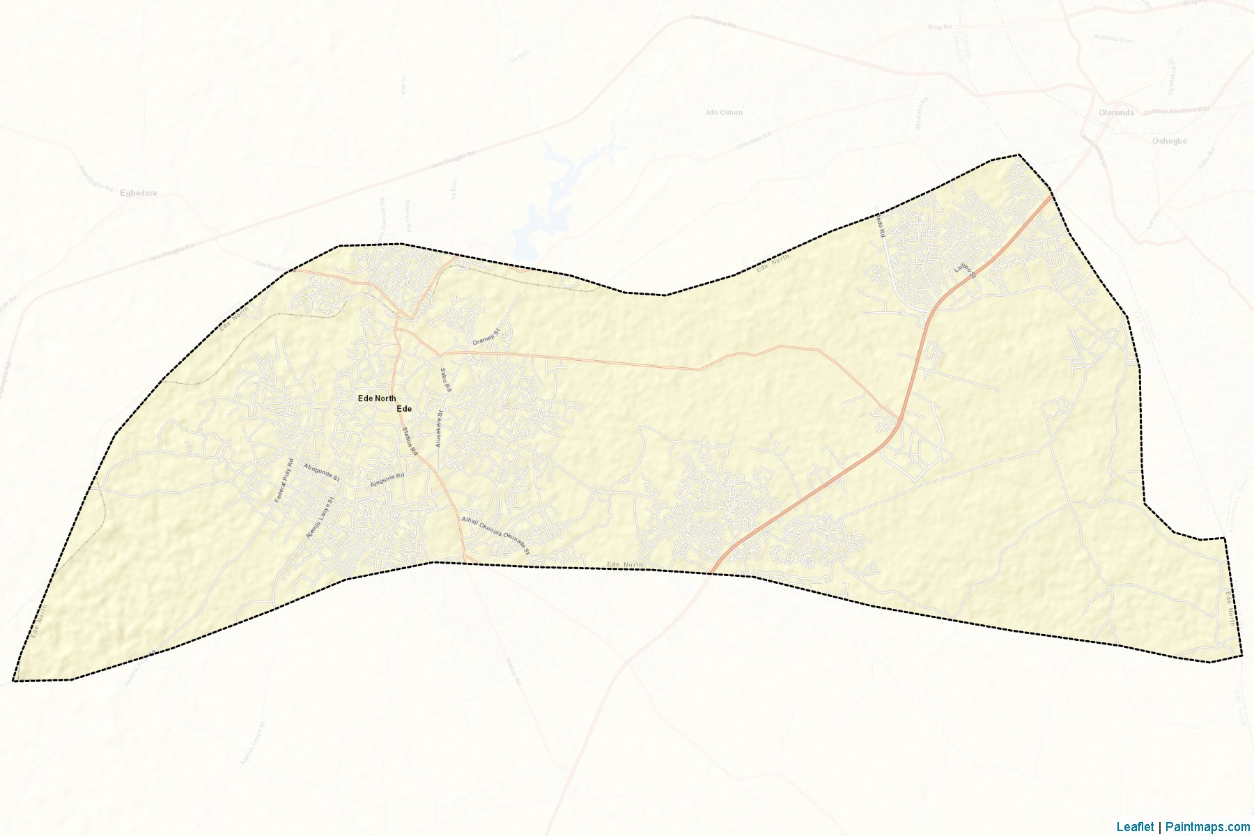 Muestras de recorte de mapas Ede North (Osun)-2