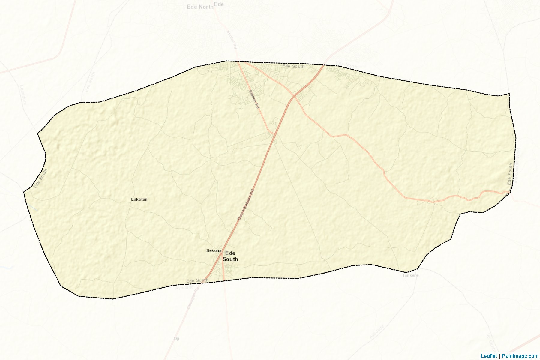 Muestras de recorte de mapas Ede South (Osun)-2