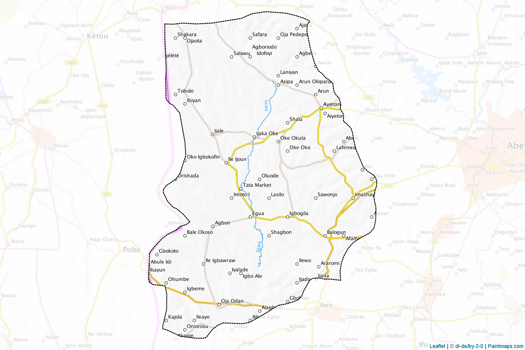 Border cropping samples for Egbado North map.