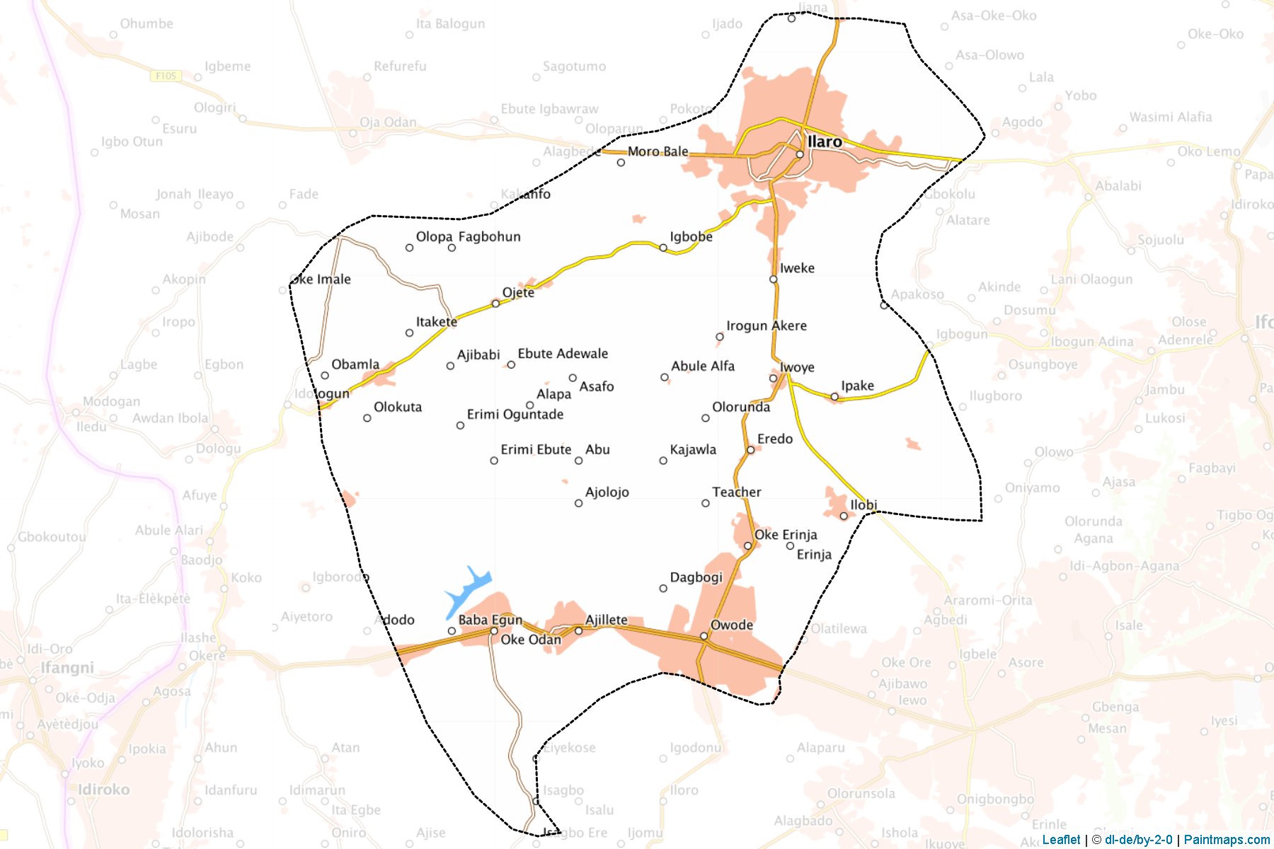 Egbado South (Ogun Eyaleti) Haritası Örnekleri-1