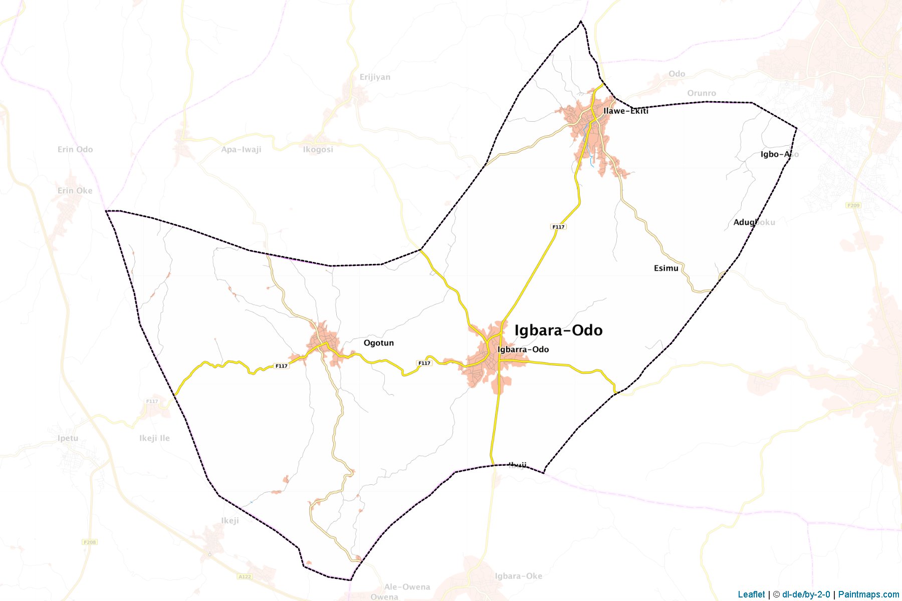 Muestras de recorte de mapas Ekiti South West (Ekiti)-1