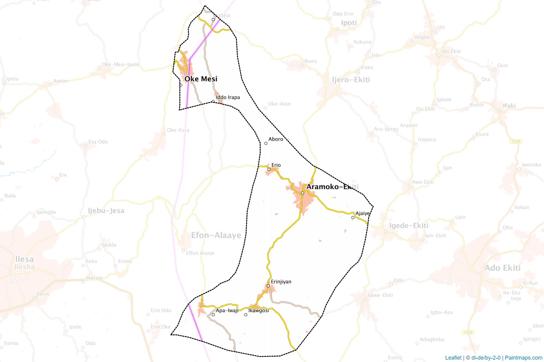 Muestras de recorte de mapas Ekiti West (Ekiti)-1