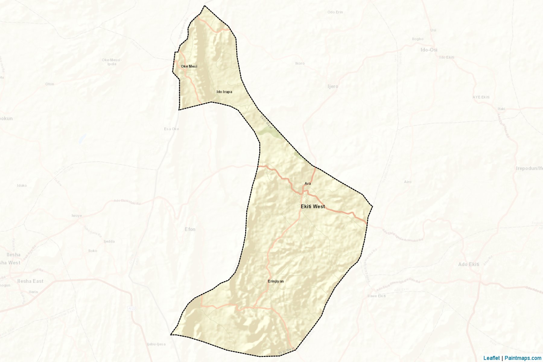 Muestras de recorte de mapas Ekiti West (Ekiti)-2