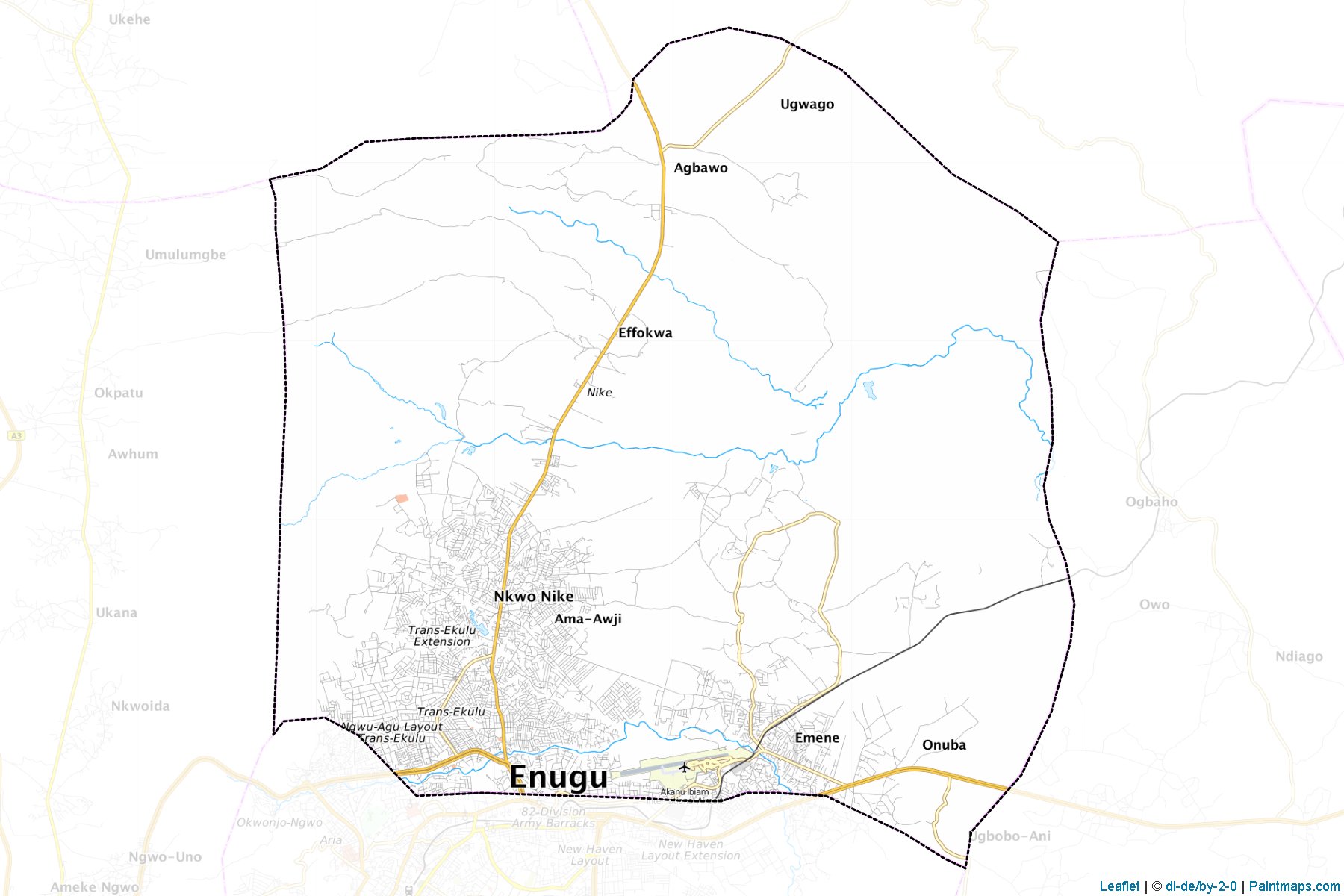 Muestras de recorte de mapas Enugu East (Enugu)-1