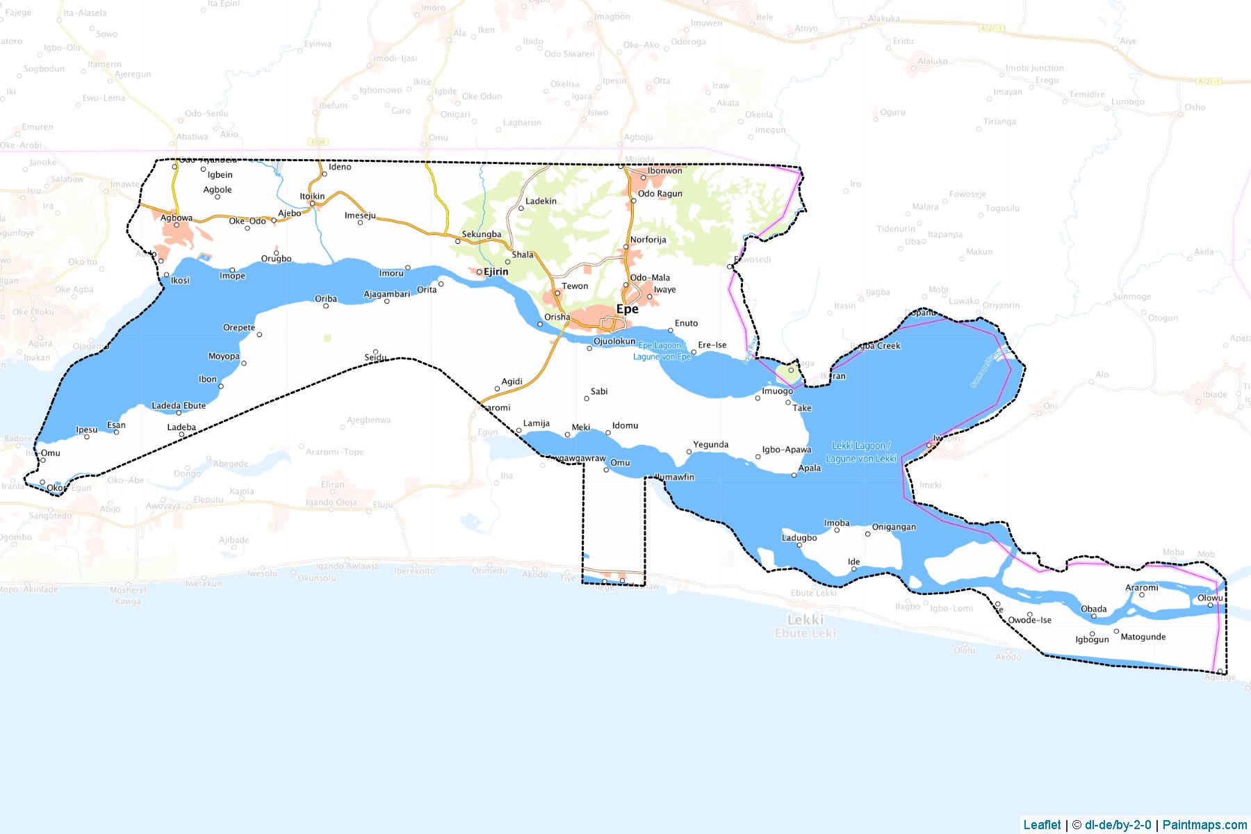 Muestras de recorte de mapas Epe (Lagos)-1