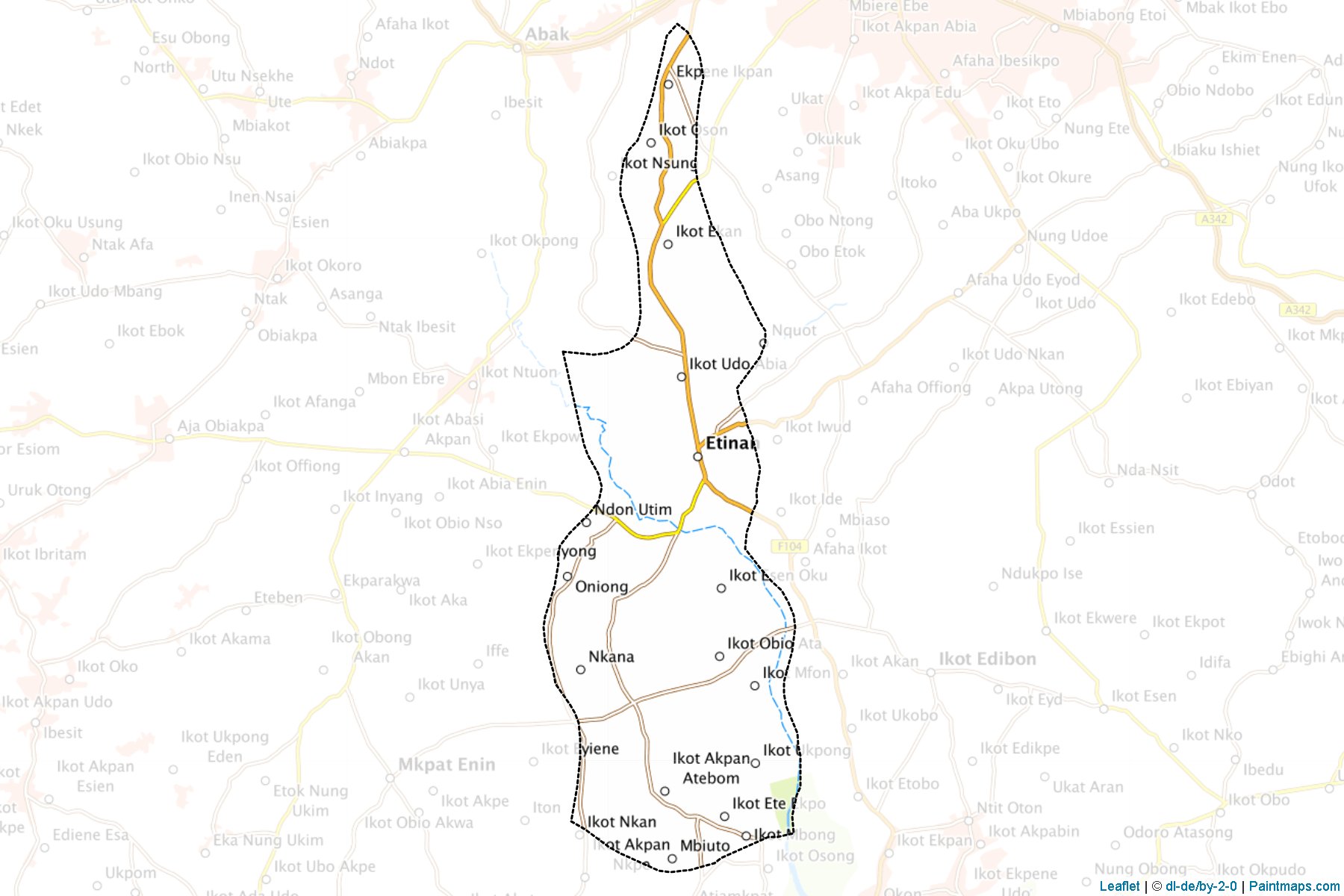 Muestras de recorte de mapas Etinan (Akwa lbom)-1