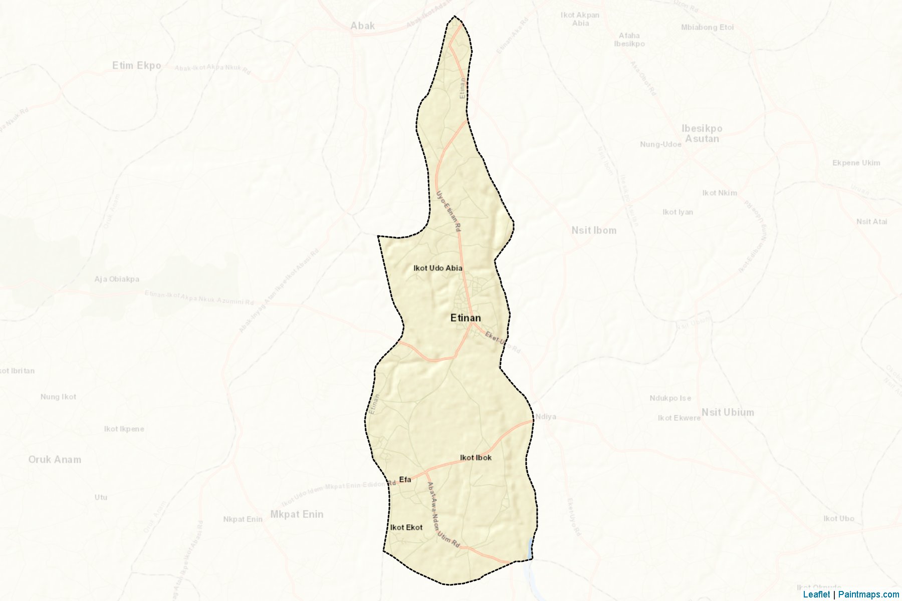 Muestras de recorte de mapas Etinan (Akwa lbom)-2