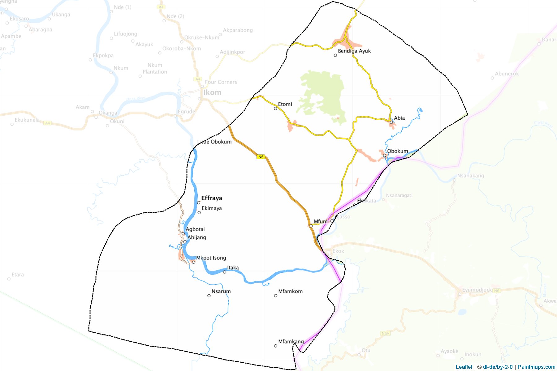 Muestras de recorte de mapas Etung (Cross River)-1