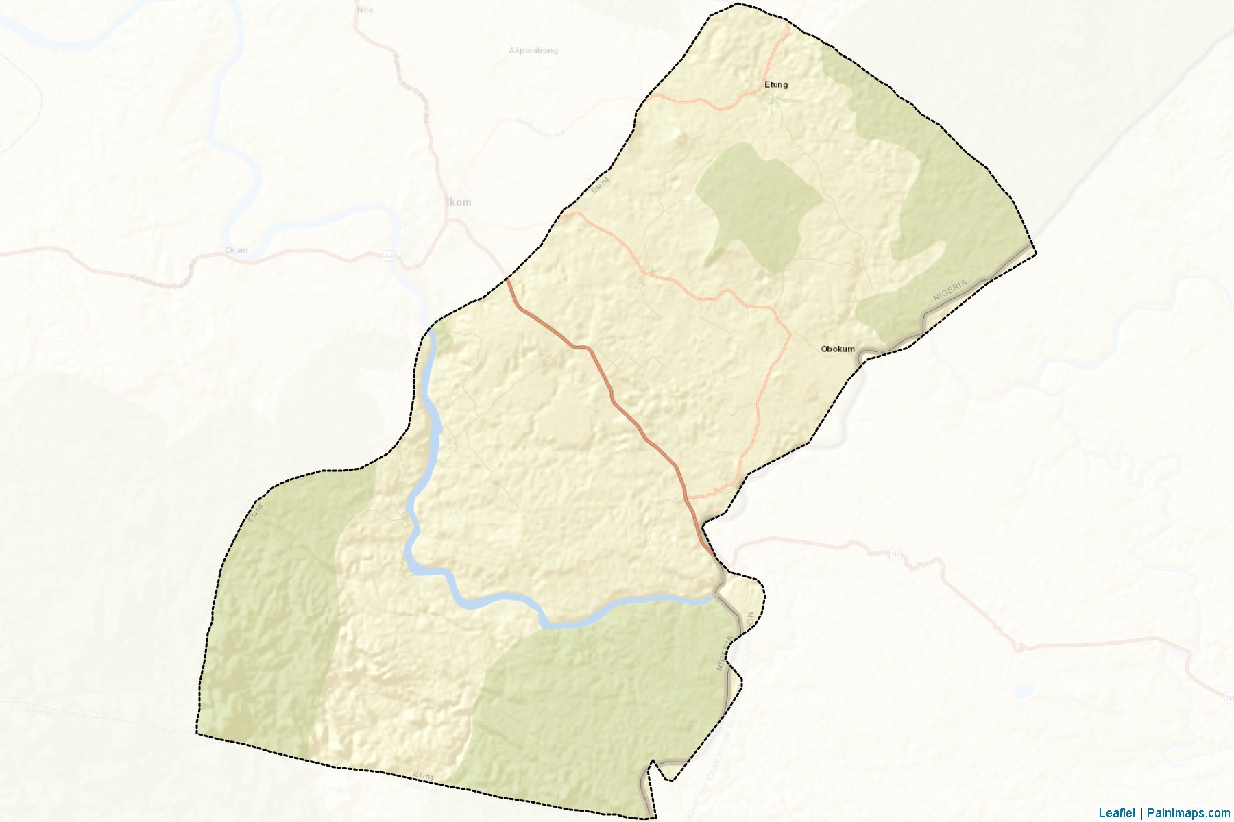 Muestras de recorte de mapas Etung (Cross River)-2