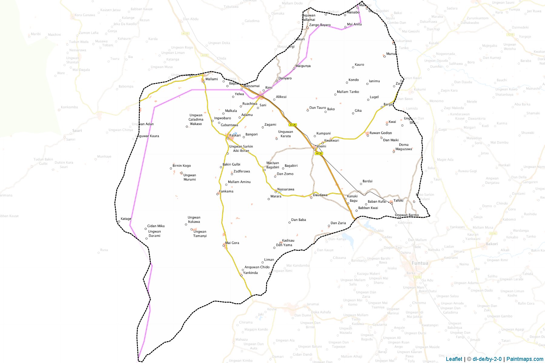 Muestras de recorte de mapas Faskari (Katsina)-1