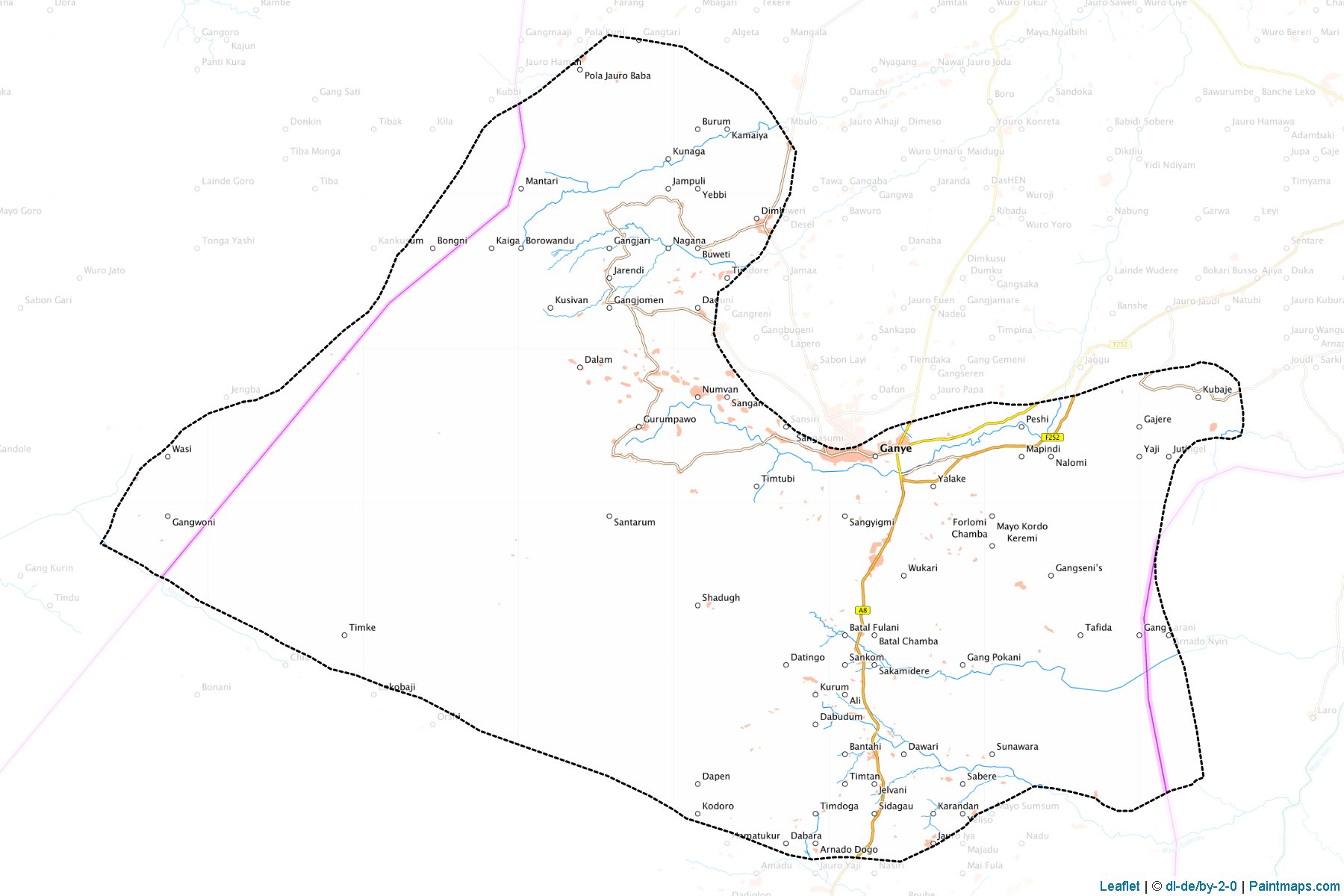 Make Printable Ganye Maps With Border Masking cropping Using Leaflet