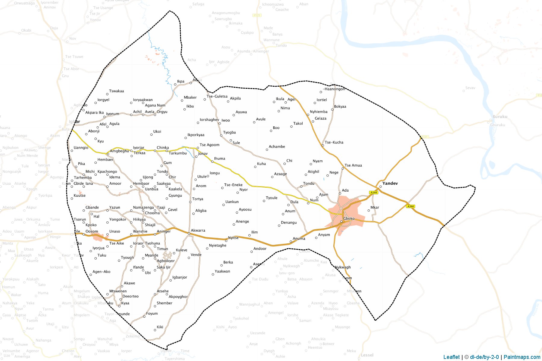 Muestras de recorte de mapas Gboko (Benue)-1